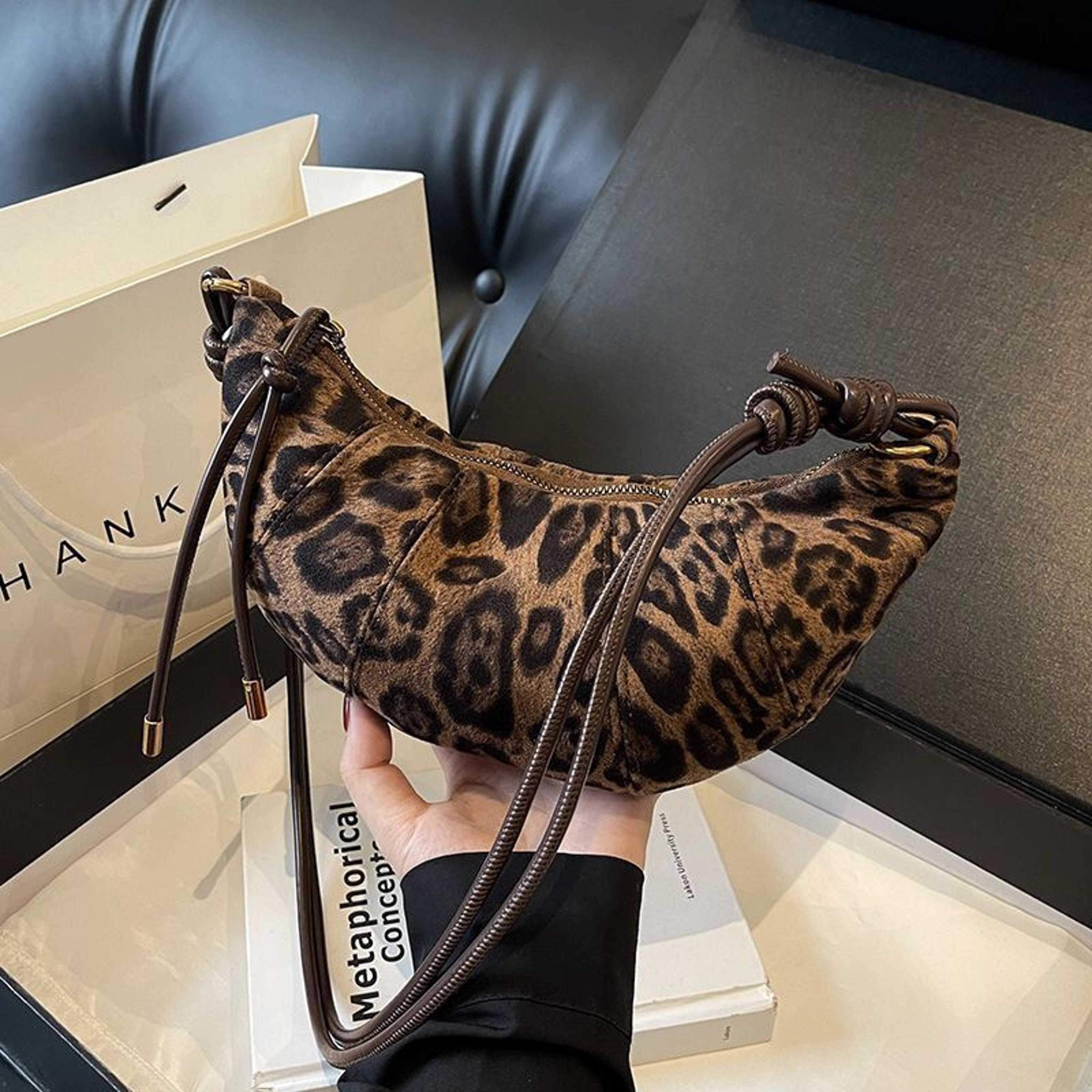 velvet shoulder bag luxury leopard print crossbody bag and western style handbag