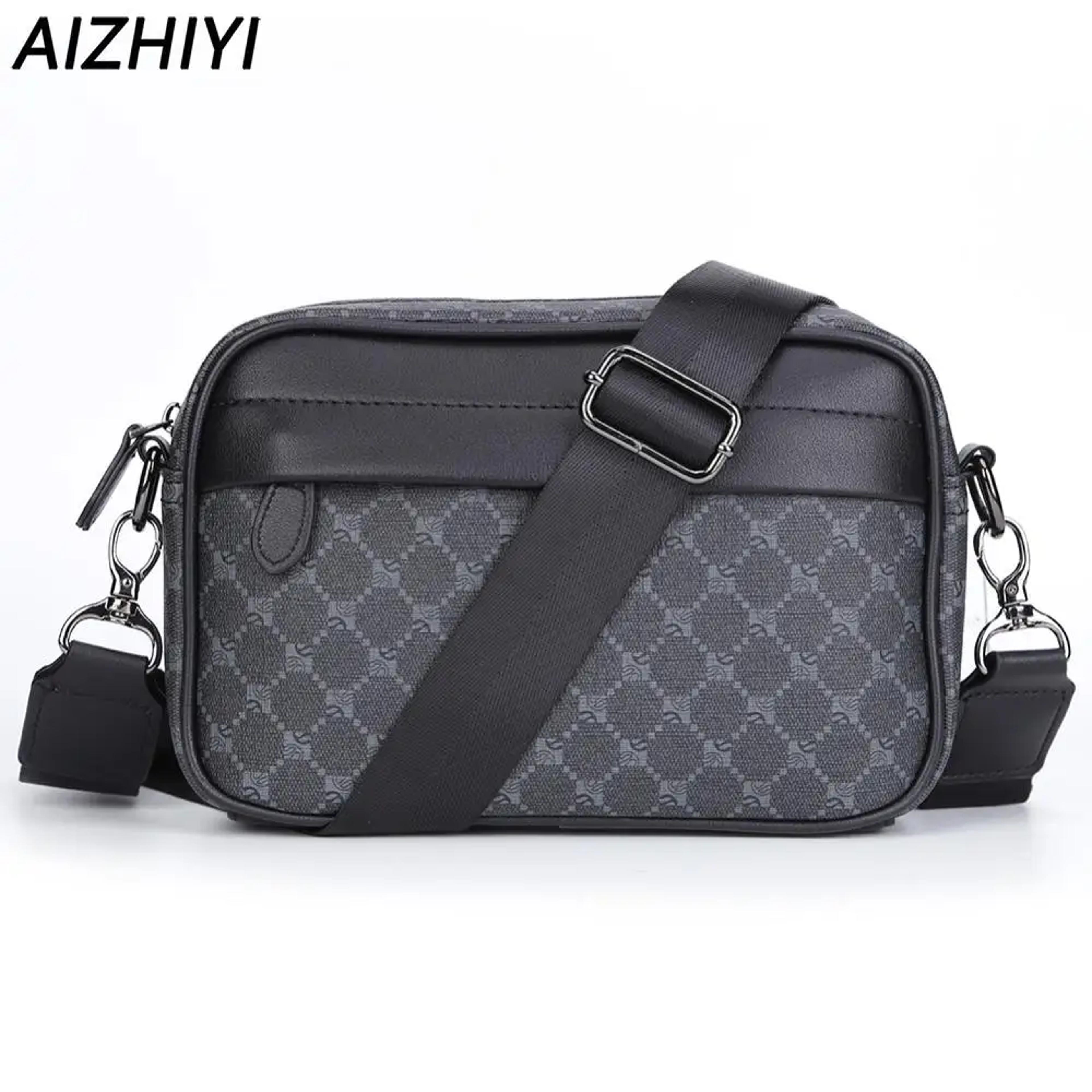 premium pu leather messenger bag – sleek business shoulder bag & crossbody bag for men