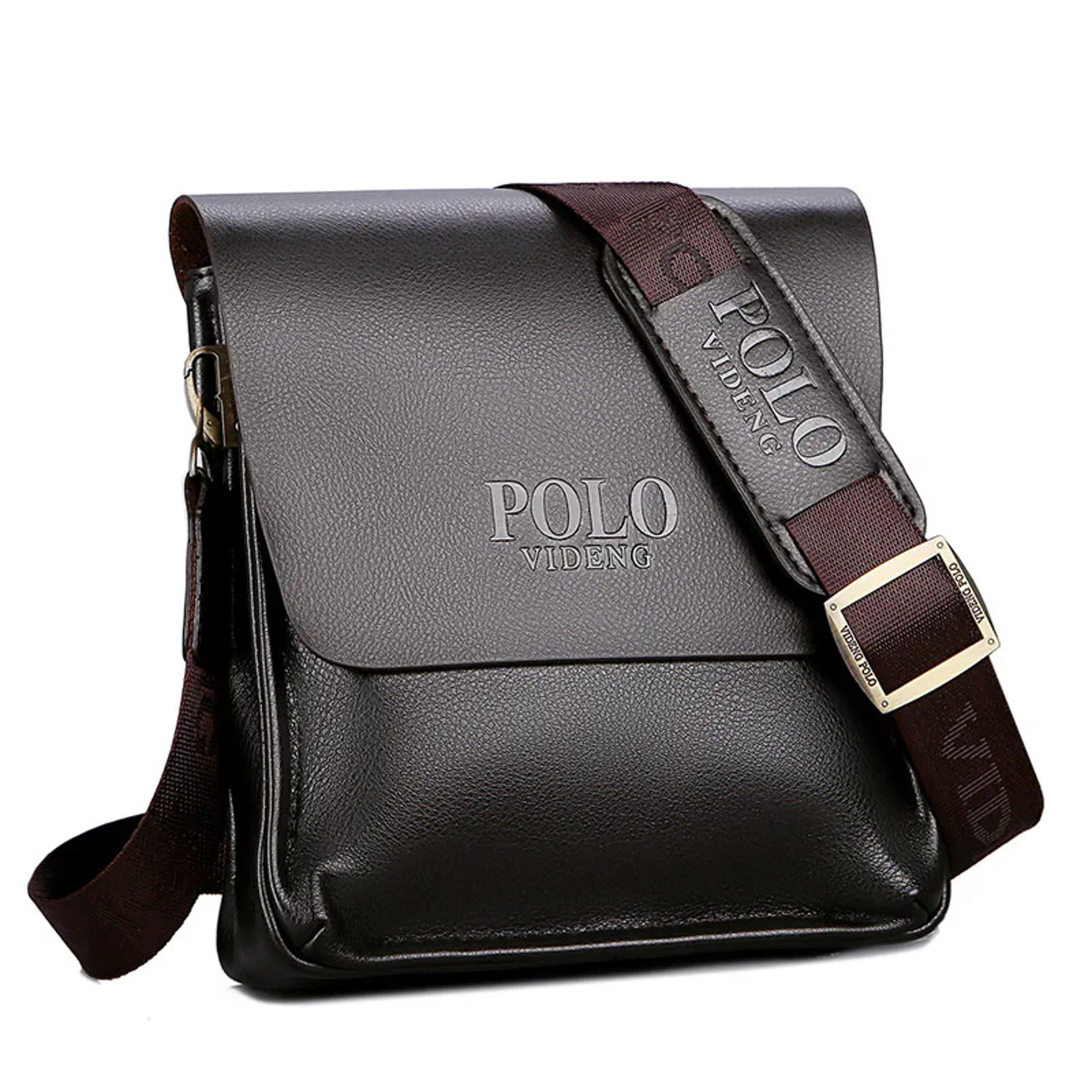 polo men business casual shoulder bag: anti-theft vertical sling and crossbody satchel for travel