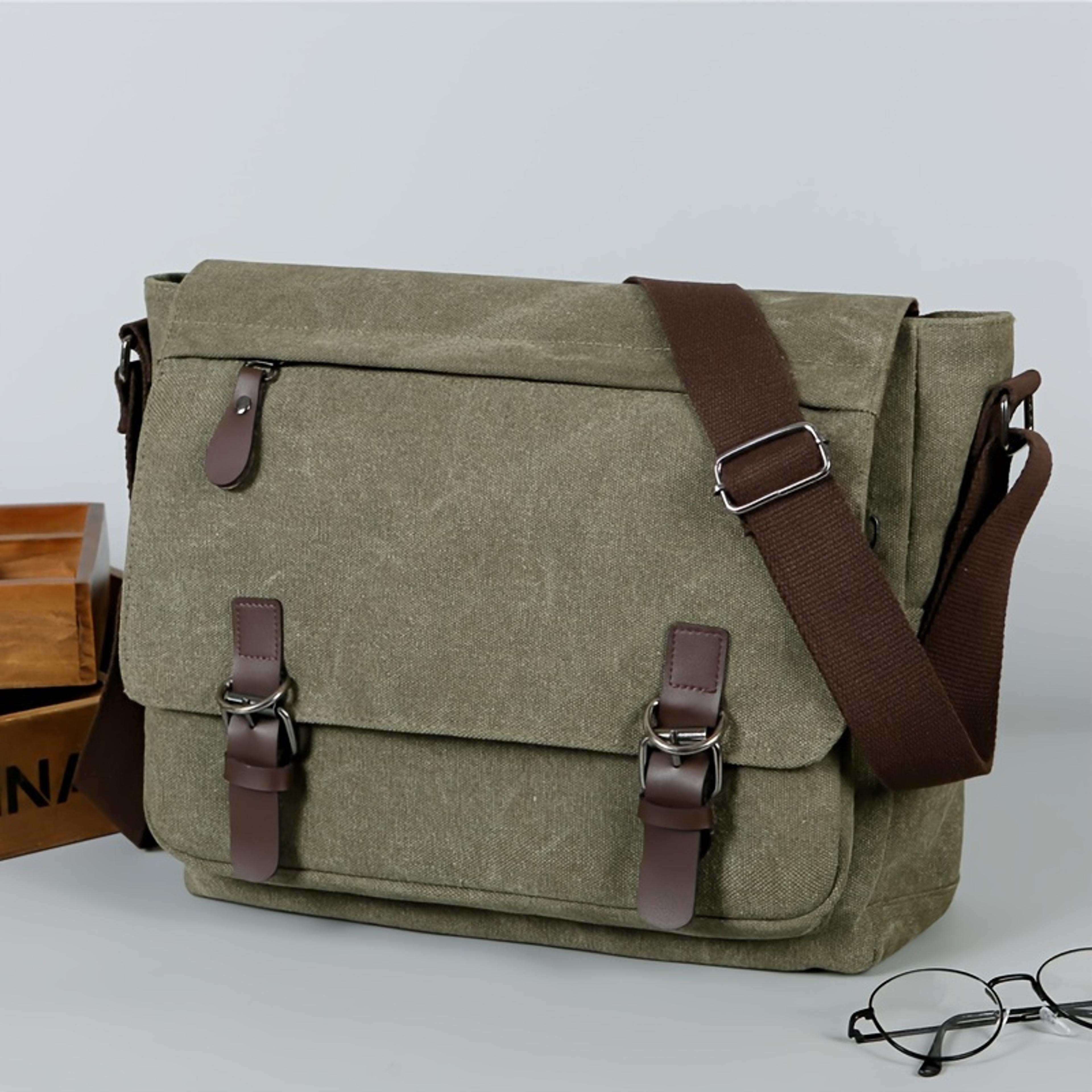 retro canvas messenger bag for men - large casual crossbody sling pack