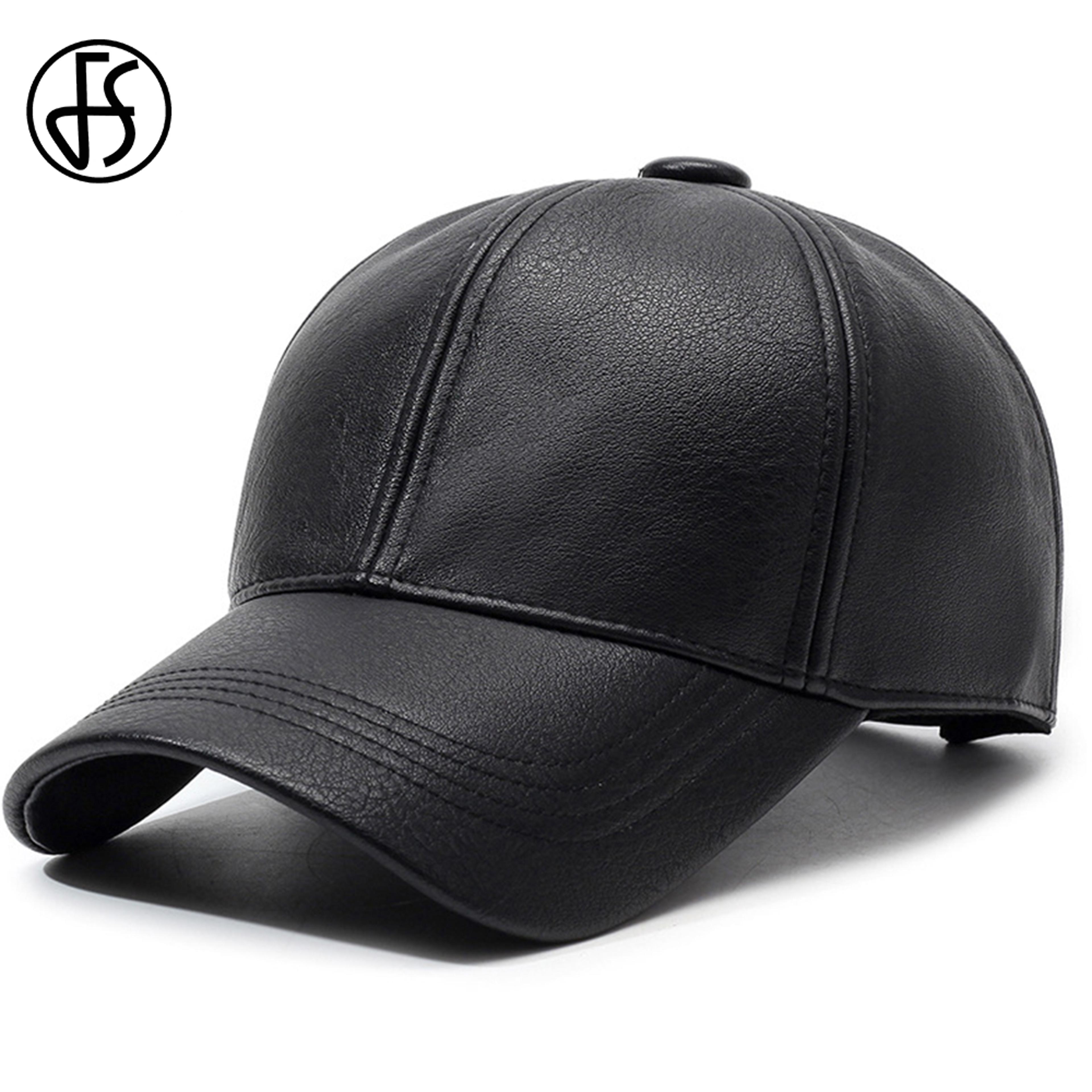 fs luxury faux leather baseball cap - unisex designer streetwear trucker hat