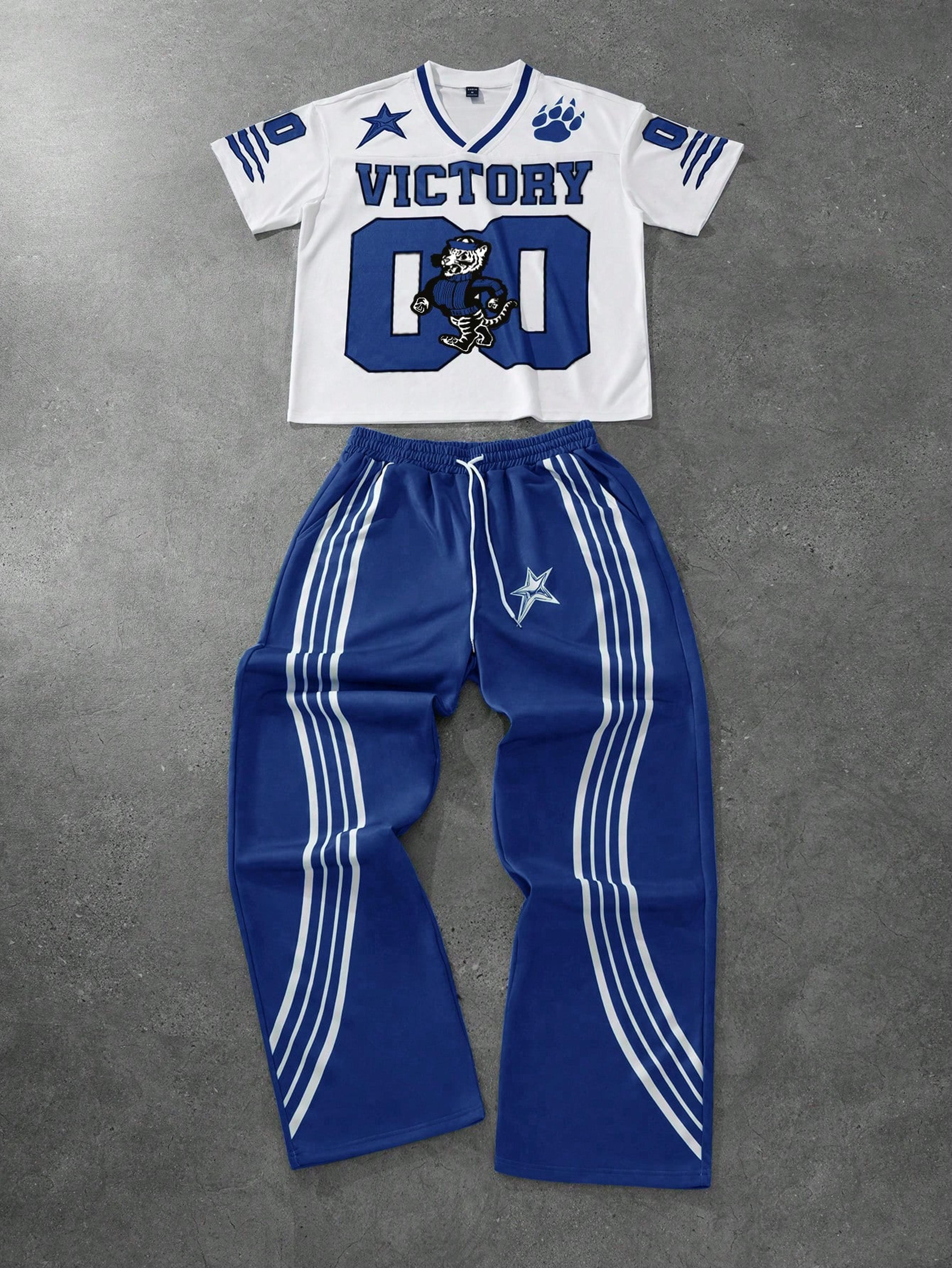 casual tracksuit unisex quick dry summer set with letter print