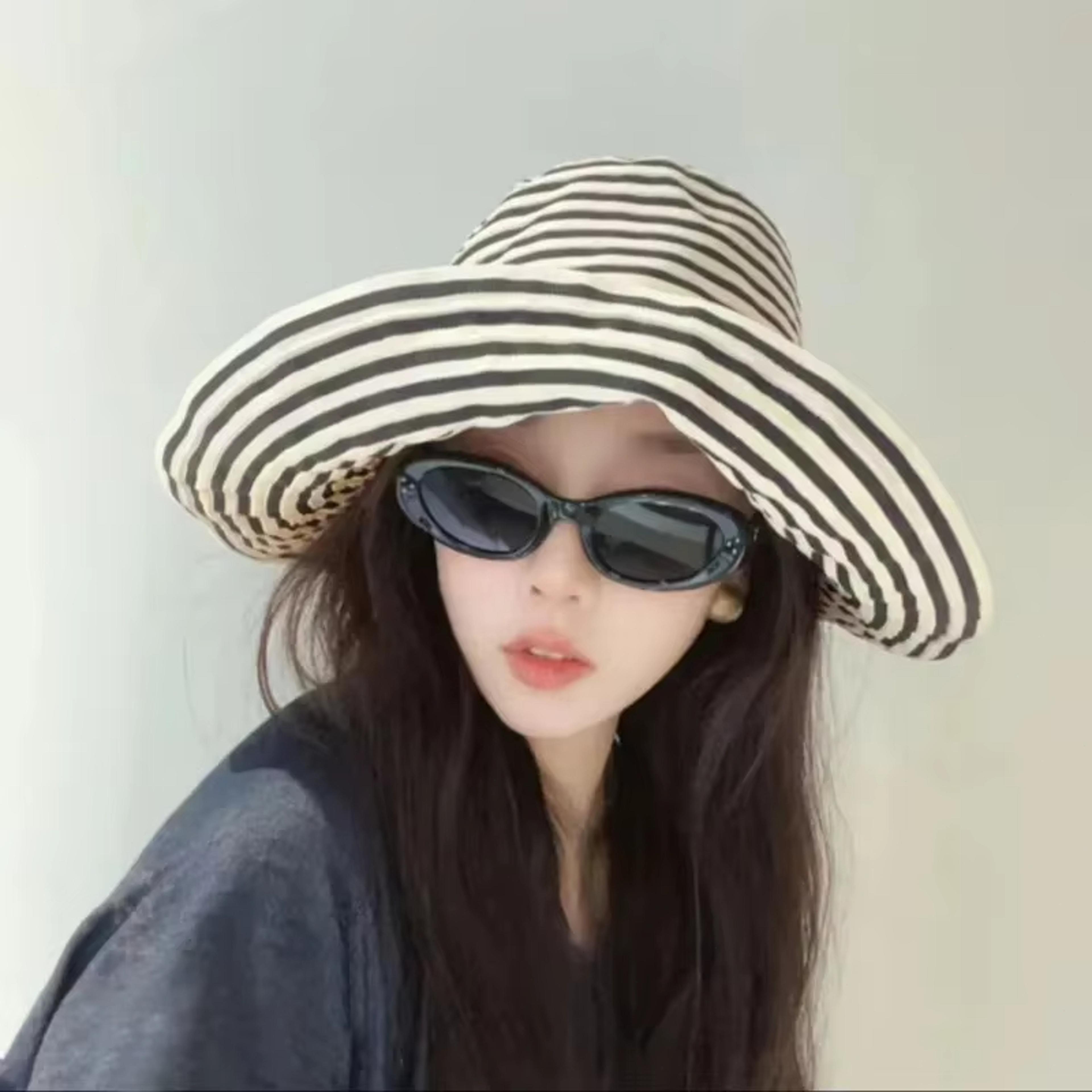packable striped fisherman hat – breathable anti-uv sun cap for beach and travel