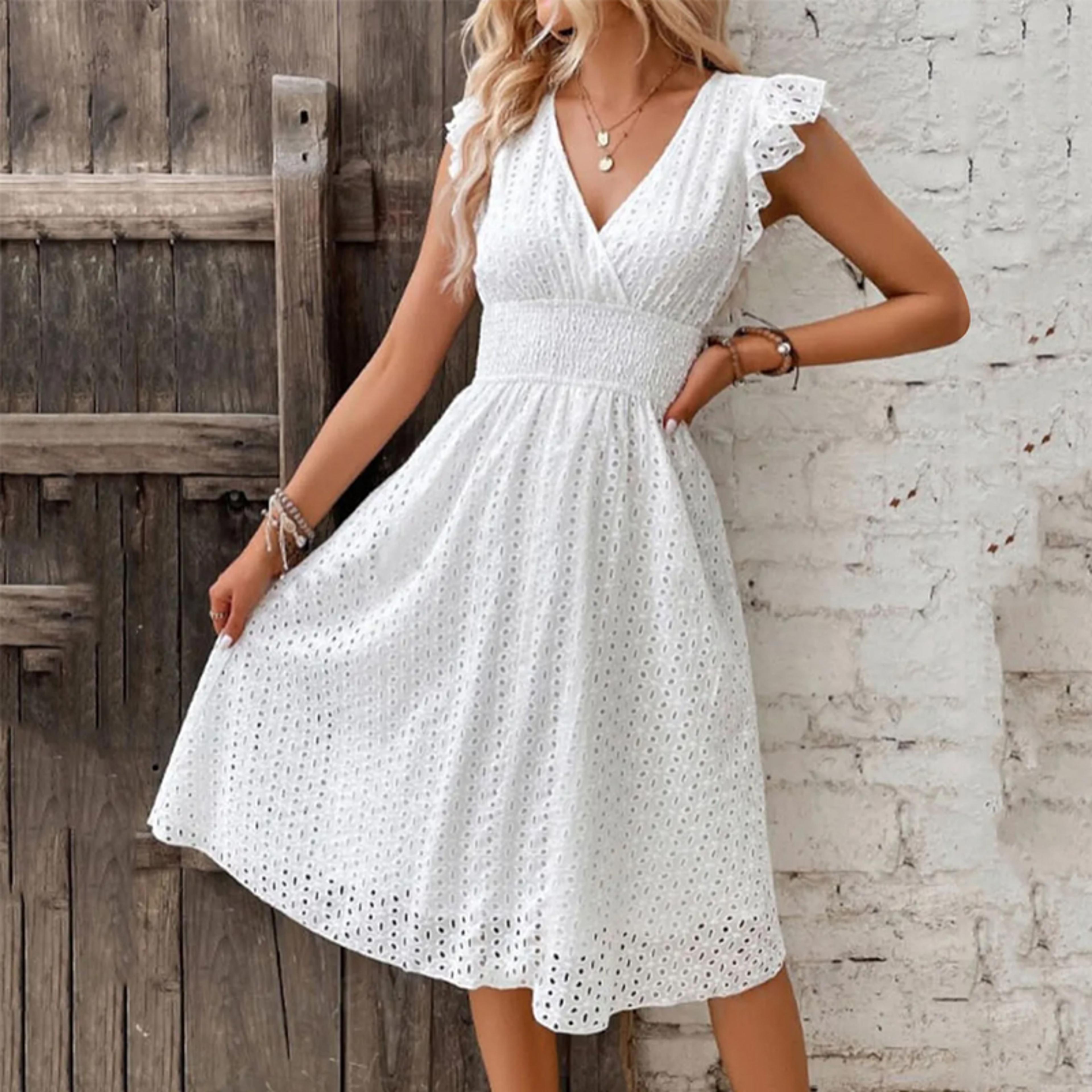 seraphina v-neck boho summer beach dress with flare sleeves