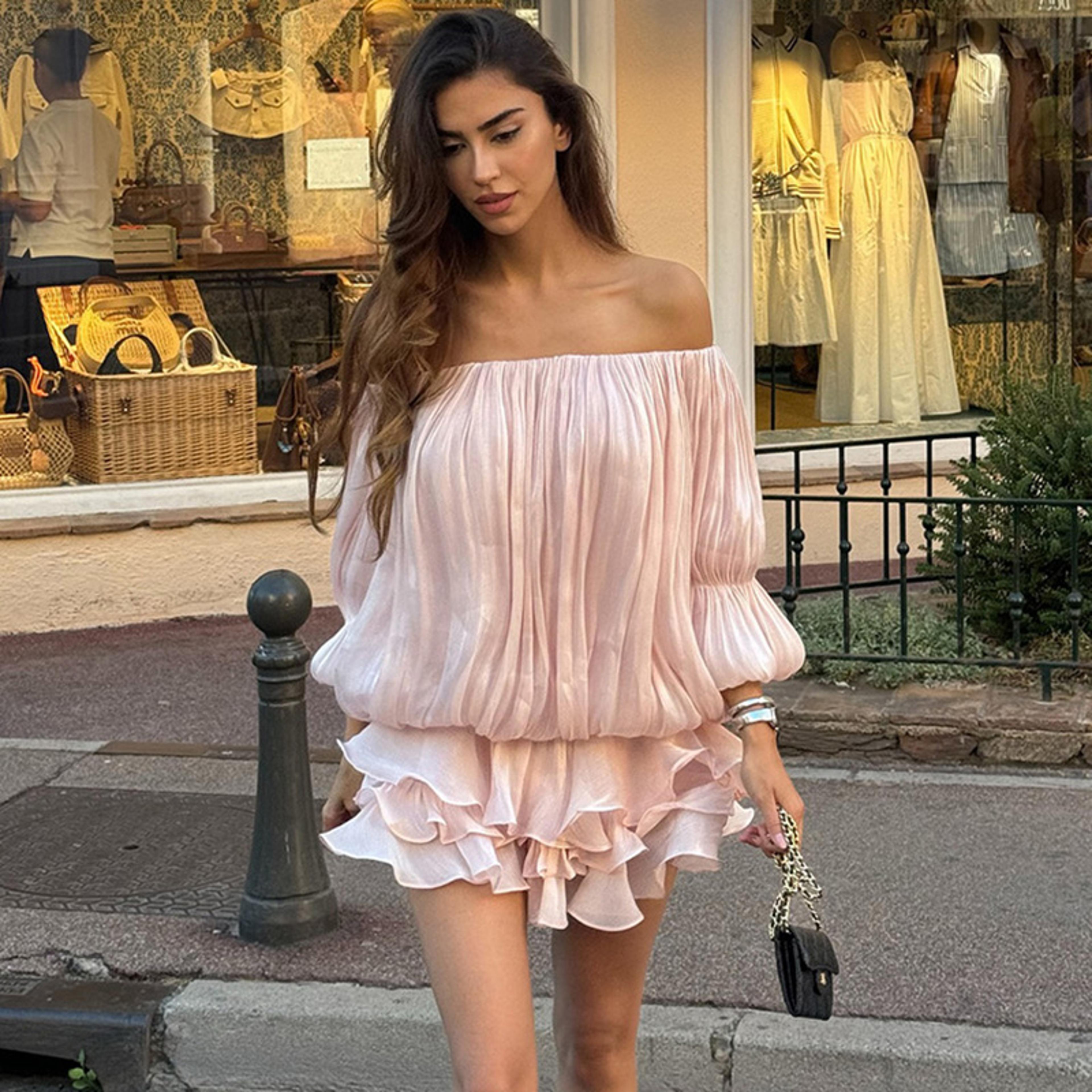 ticketsx one shoulder ruched mini dress shiny long sleeve elegant party dress