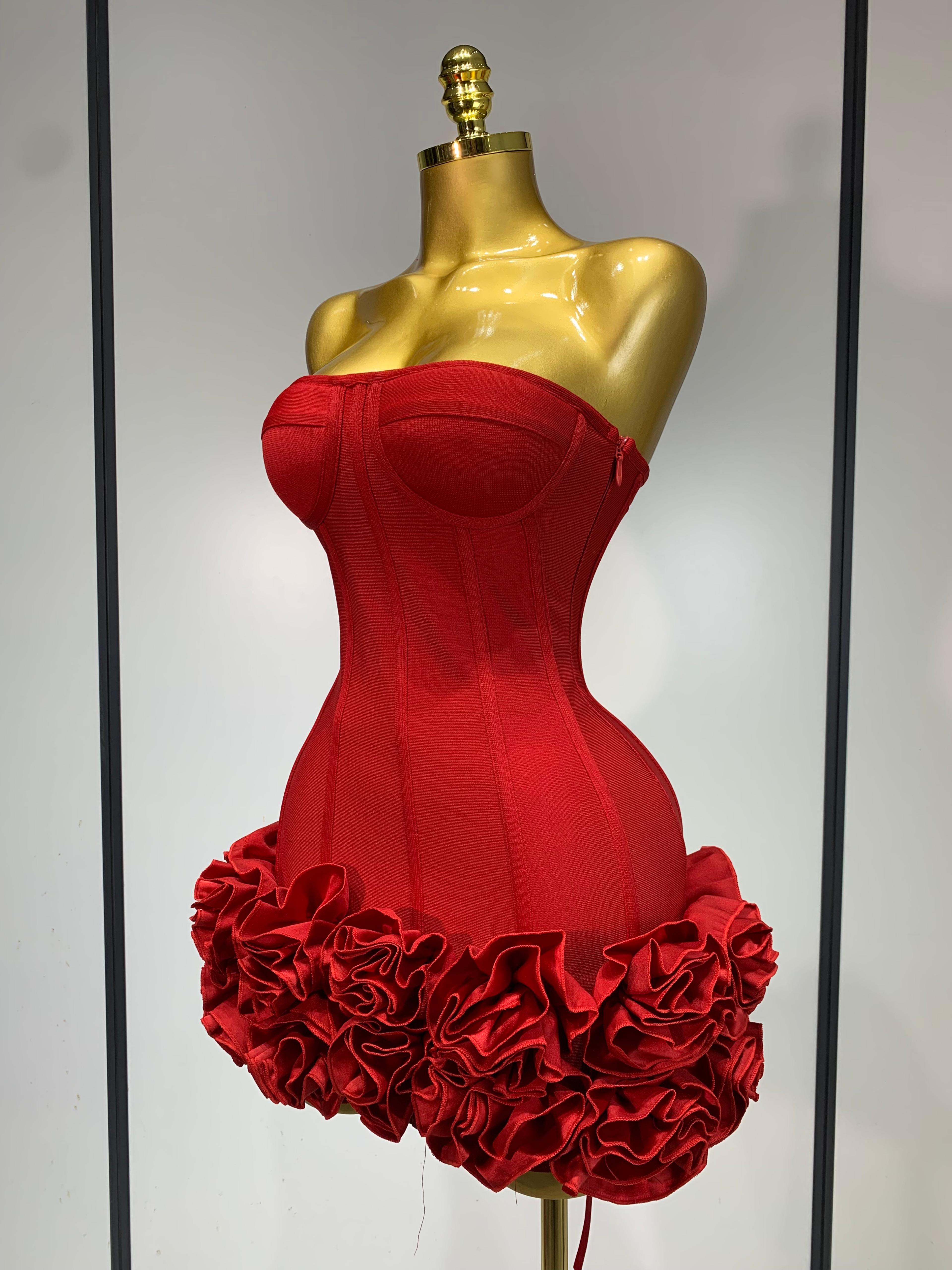amara flower embellished backless mini bandage dress - luxury bodycon cocktail evening party gown