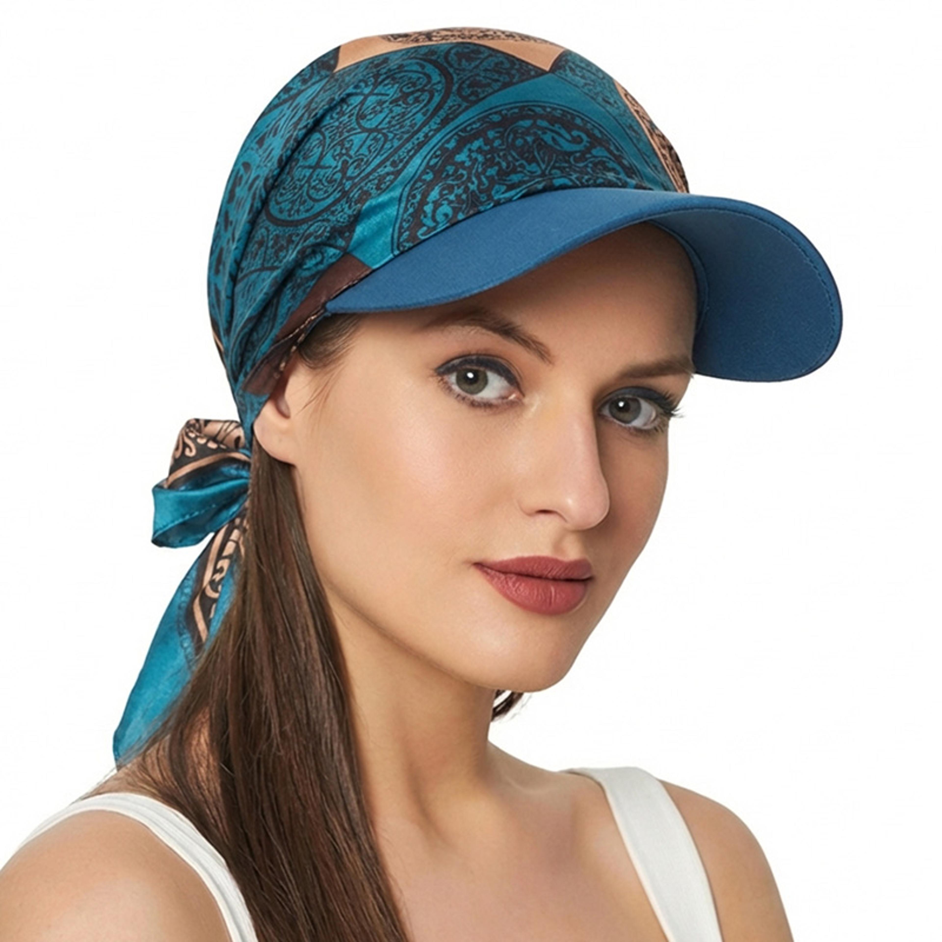 satin lined sun hat with brim chic printed headscarf baseball cap for women