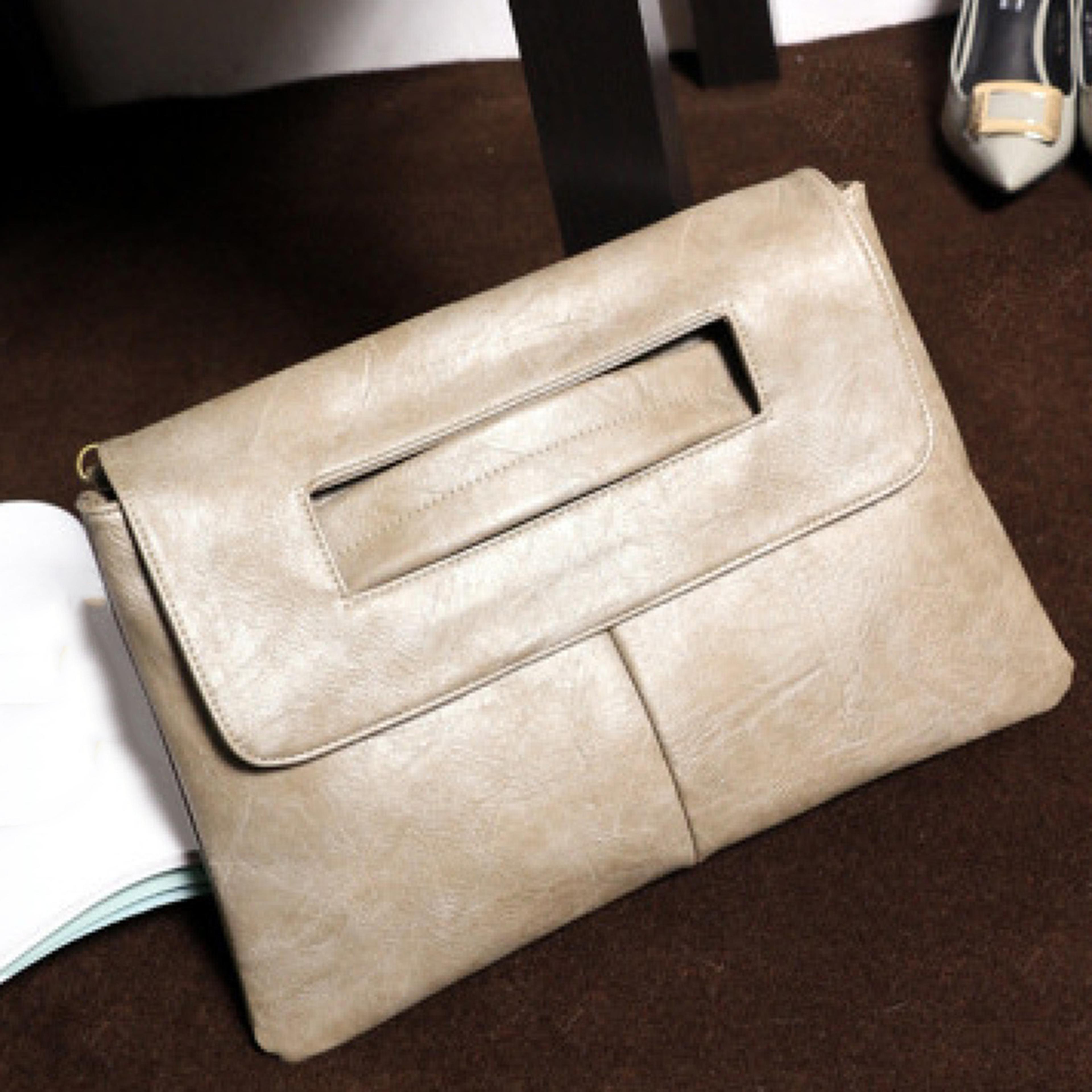 vintage envelope wristlet handbag – elegant pu leather evening clutch bag with large capacity