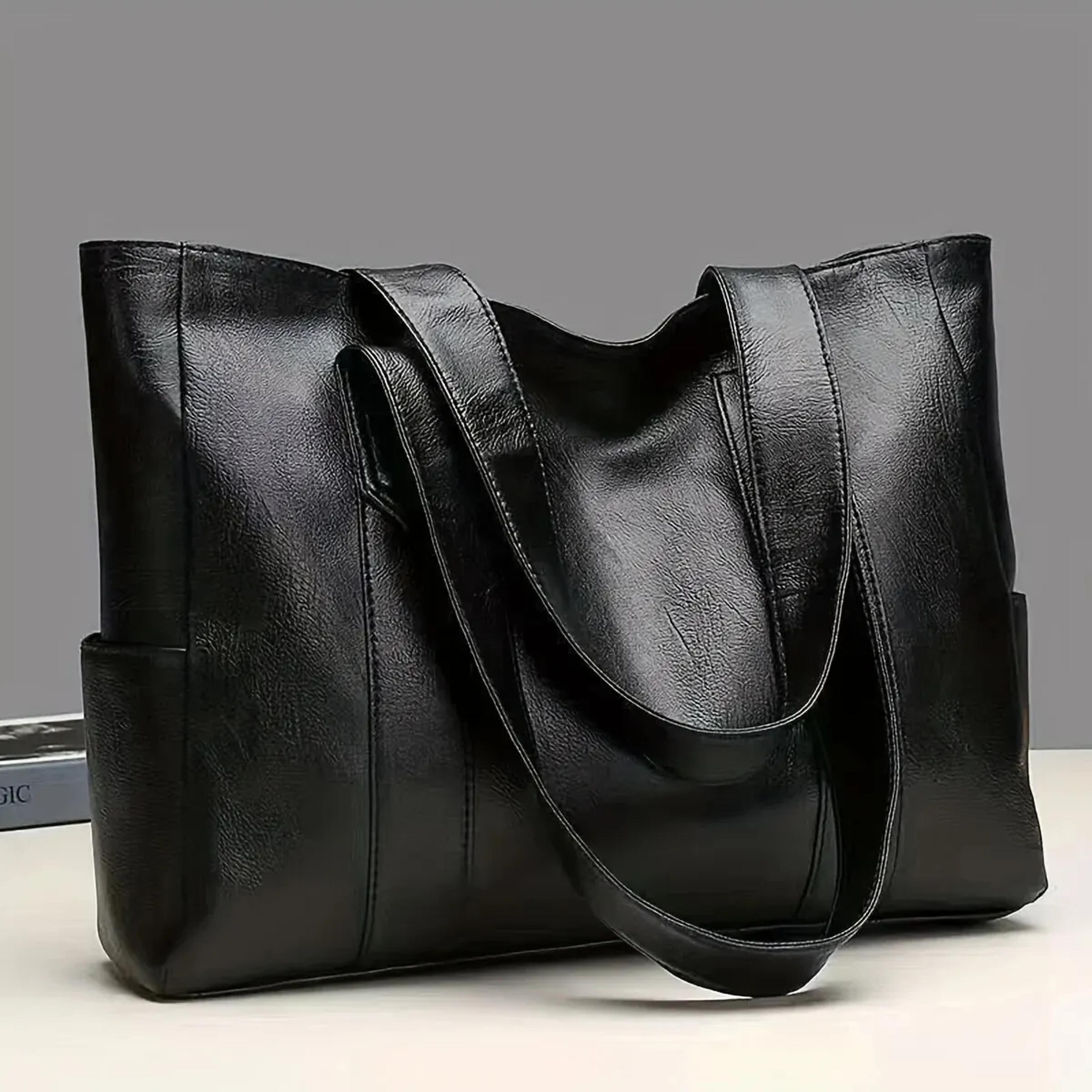 aura vintage plain shoulder bag - large capacity ladies commuter casual handbag