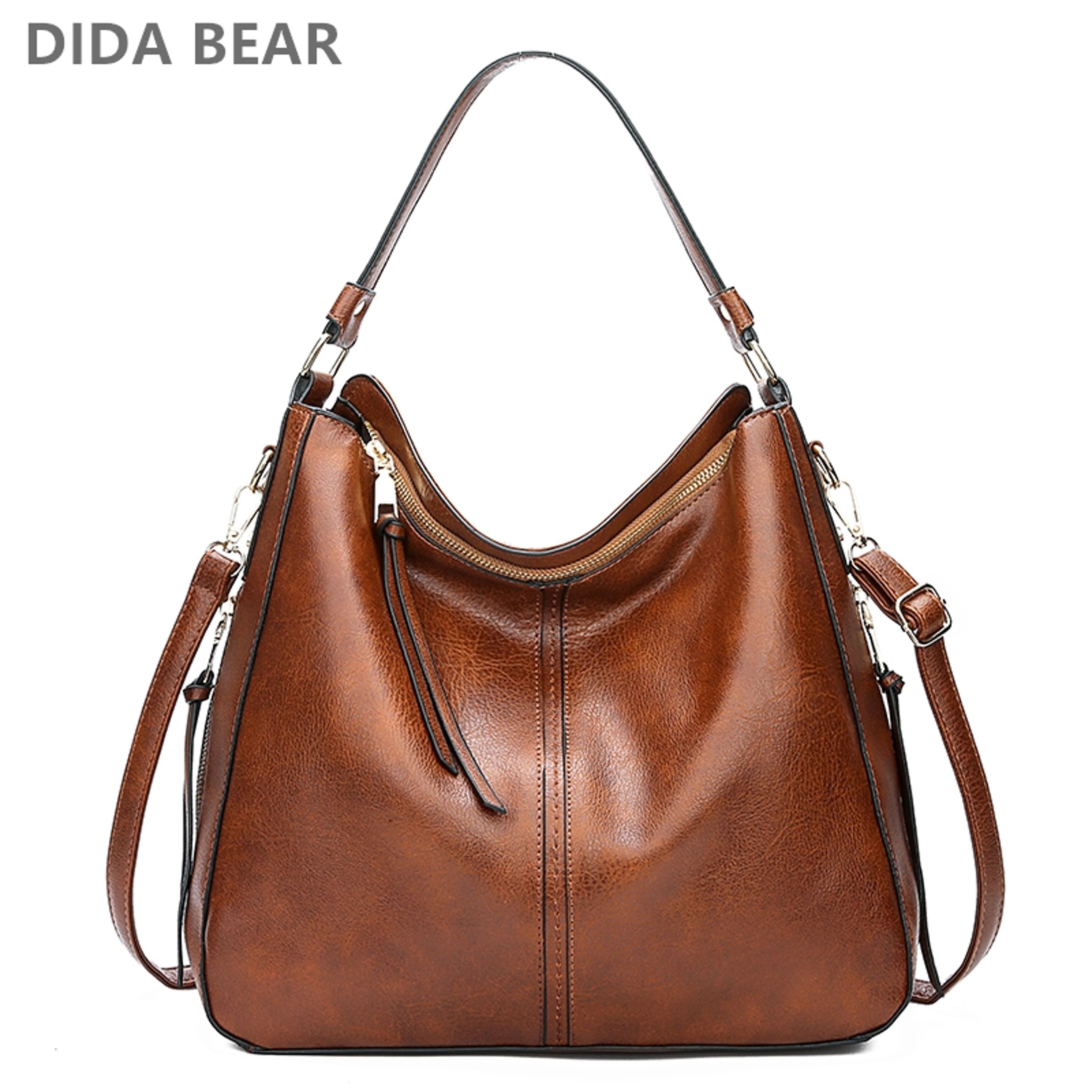 vintage leather hobo bag large capacity tote bag for women