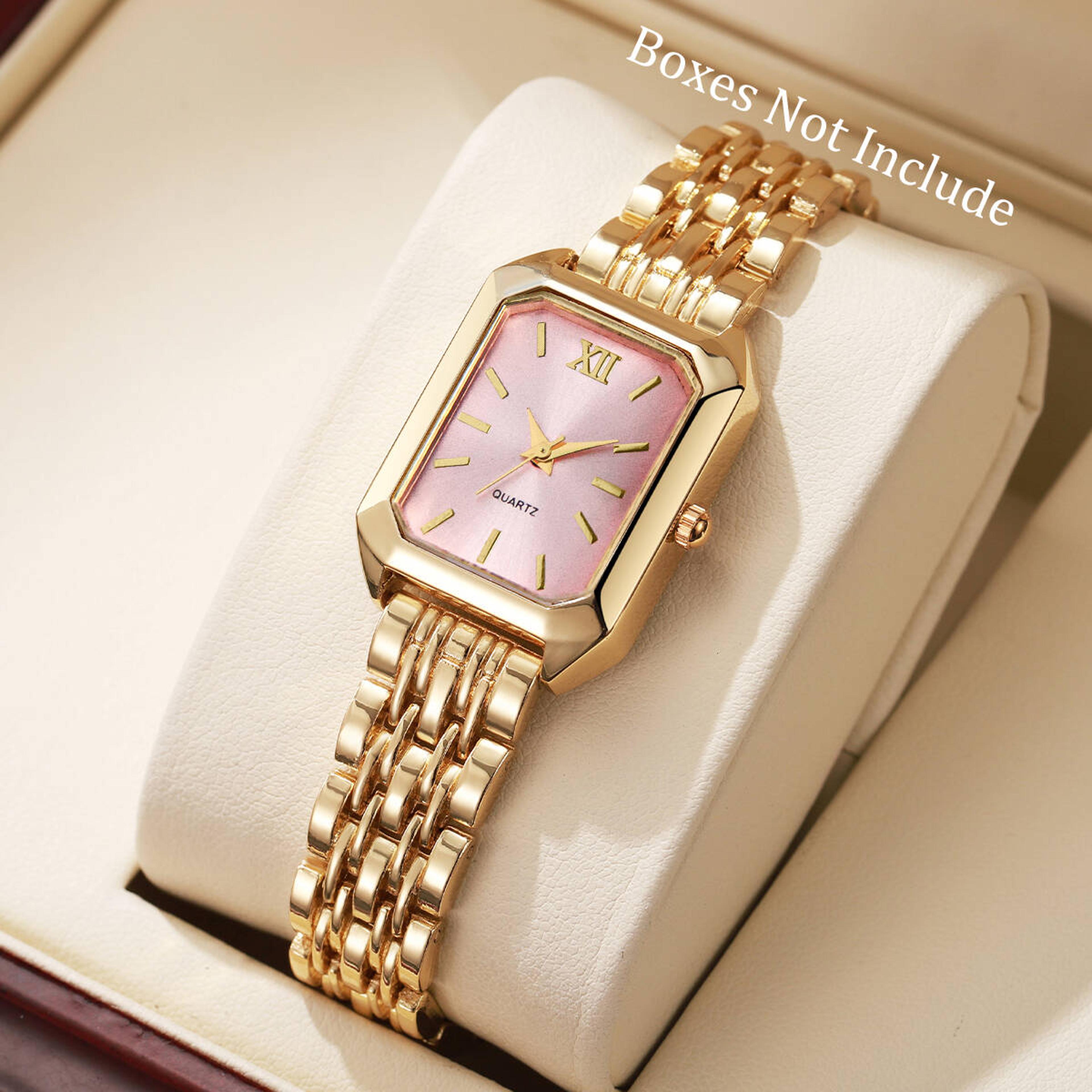 aria elegant rectangle women's quartz watch – classic vintage analog wristwatch for girls and modern women