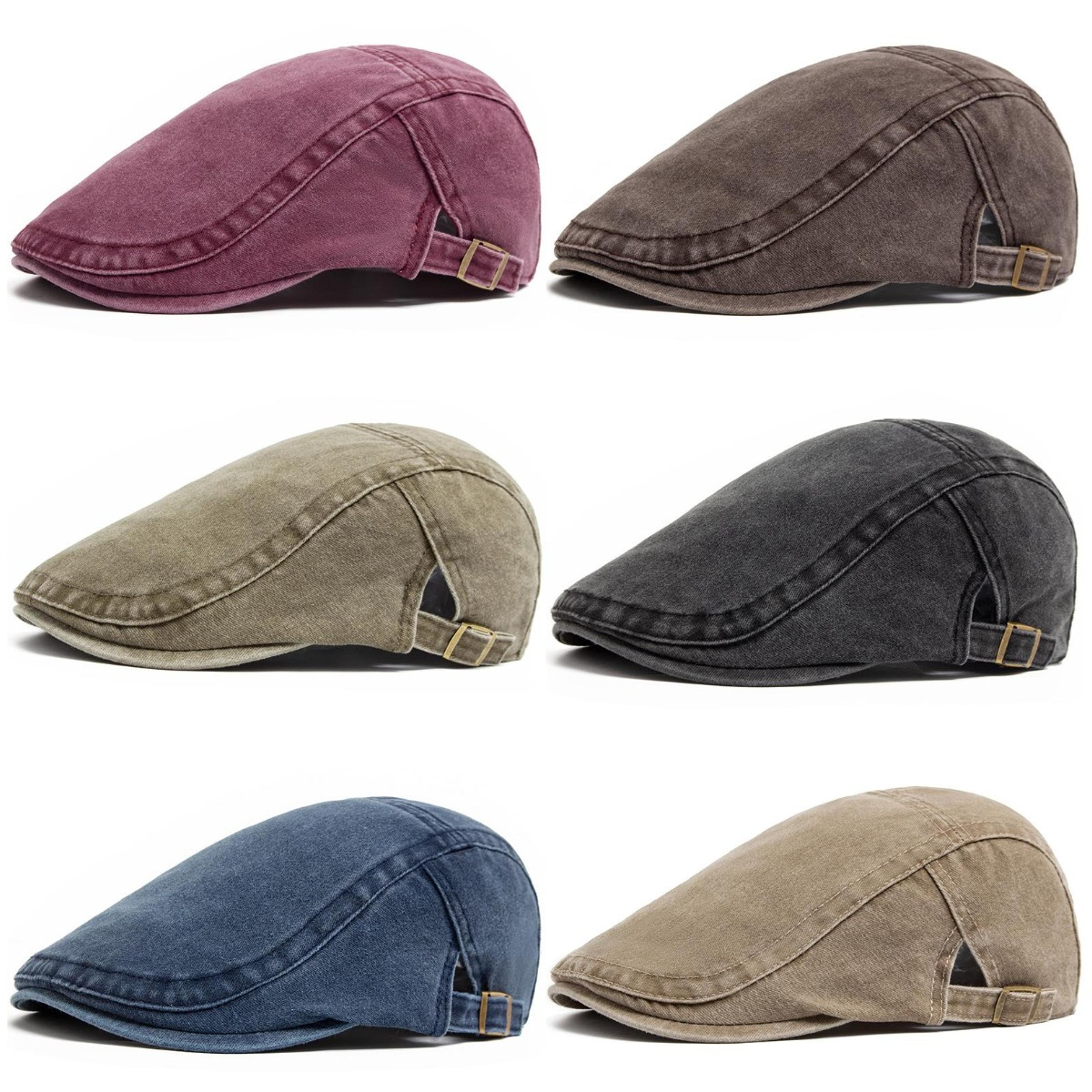 retro denim beret vintage newsboy cap with sun visor