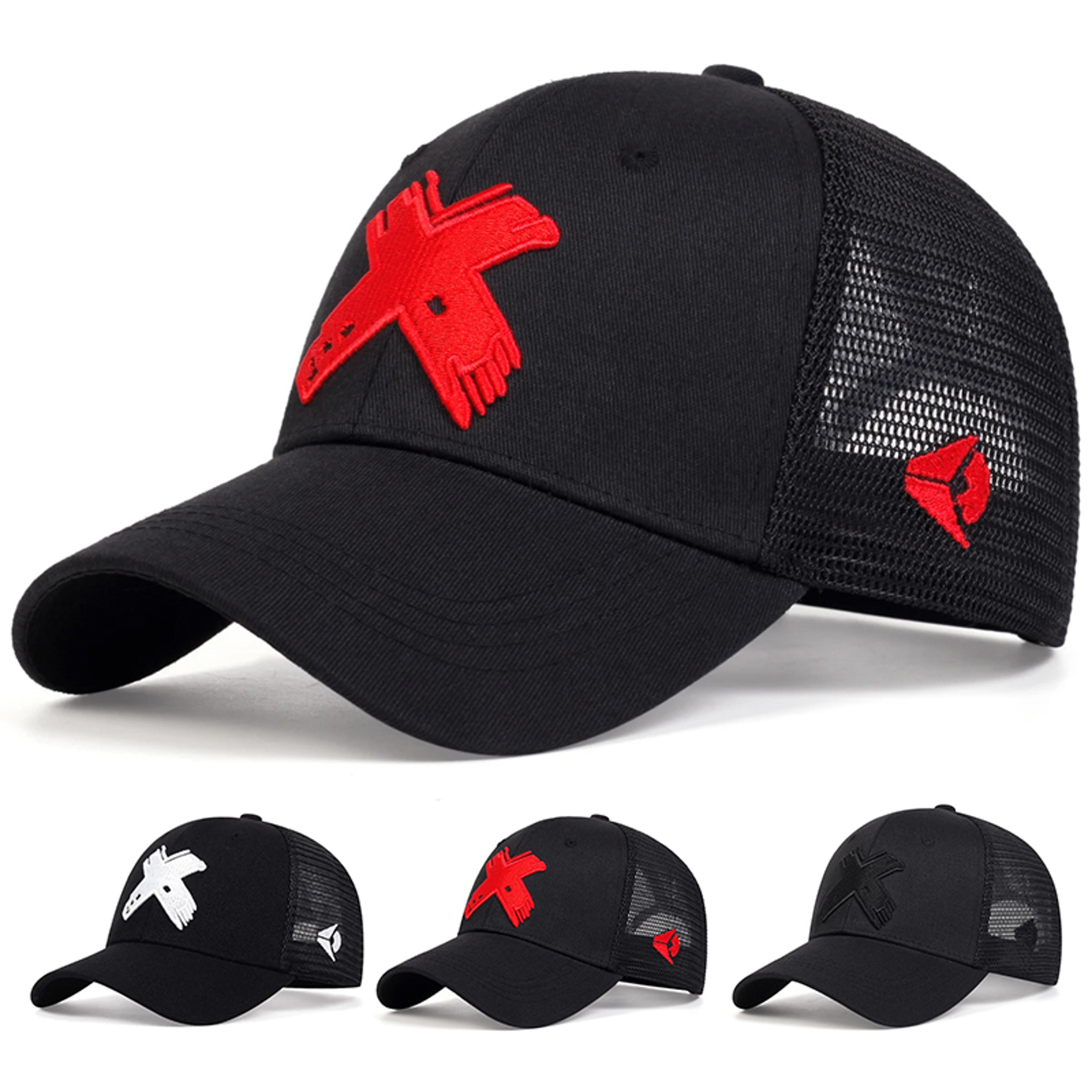 x letter breathable mesh trucker hat unisex snapback baseball cap for outdoor sports