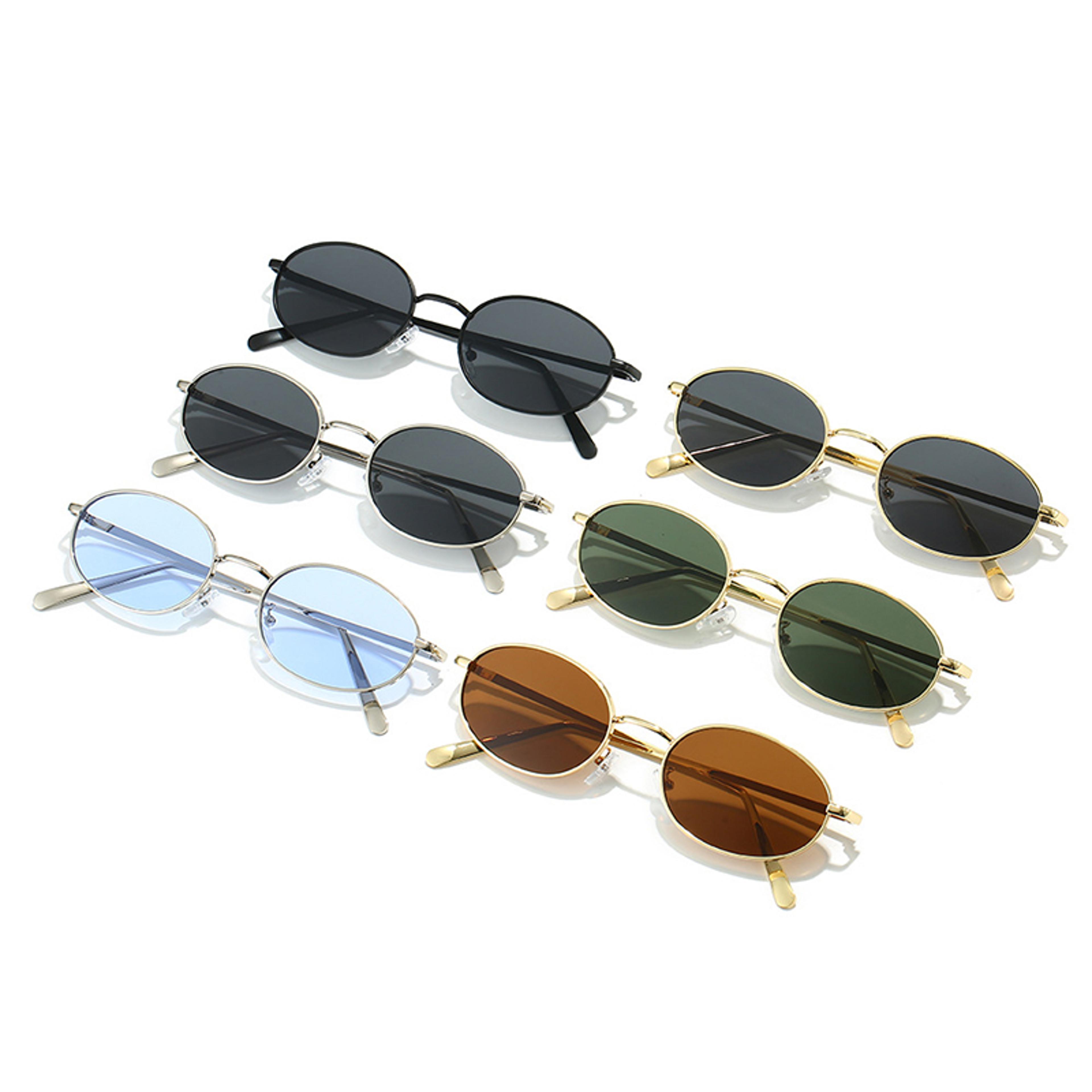 retro oval sunglasses vintage metal frame punk sun glasses