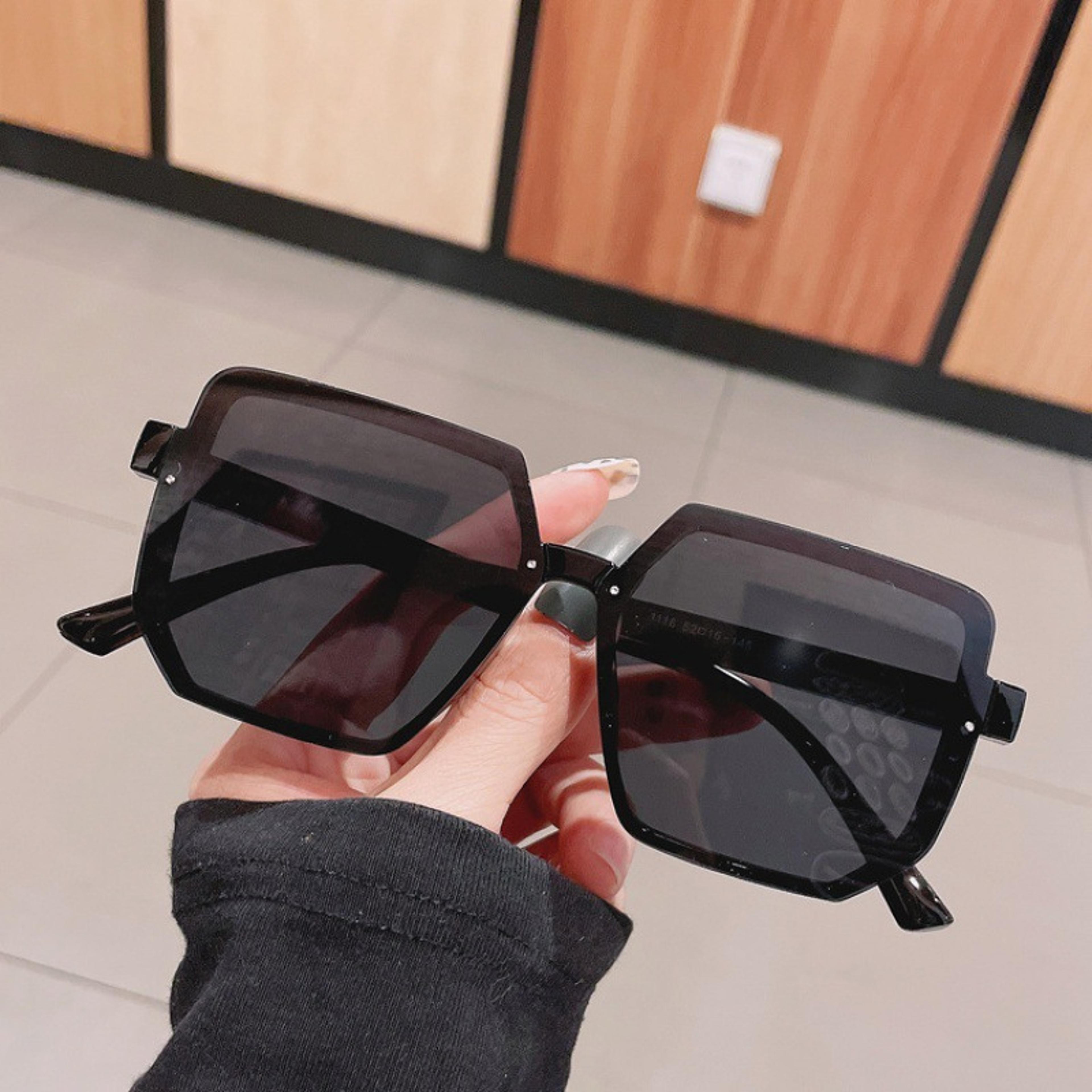 oversized square vintage sunglasses - retro geometric polygon sun glasses for men and women