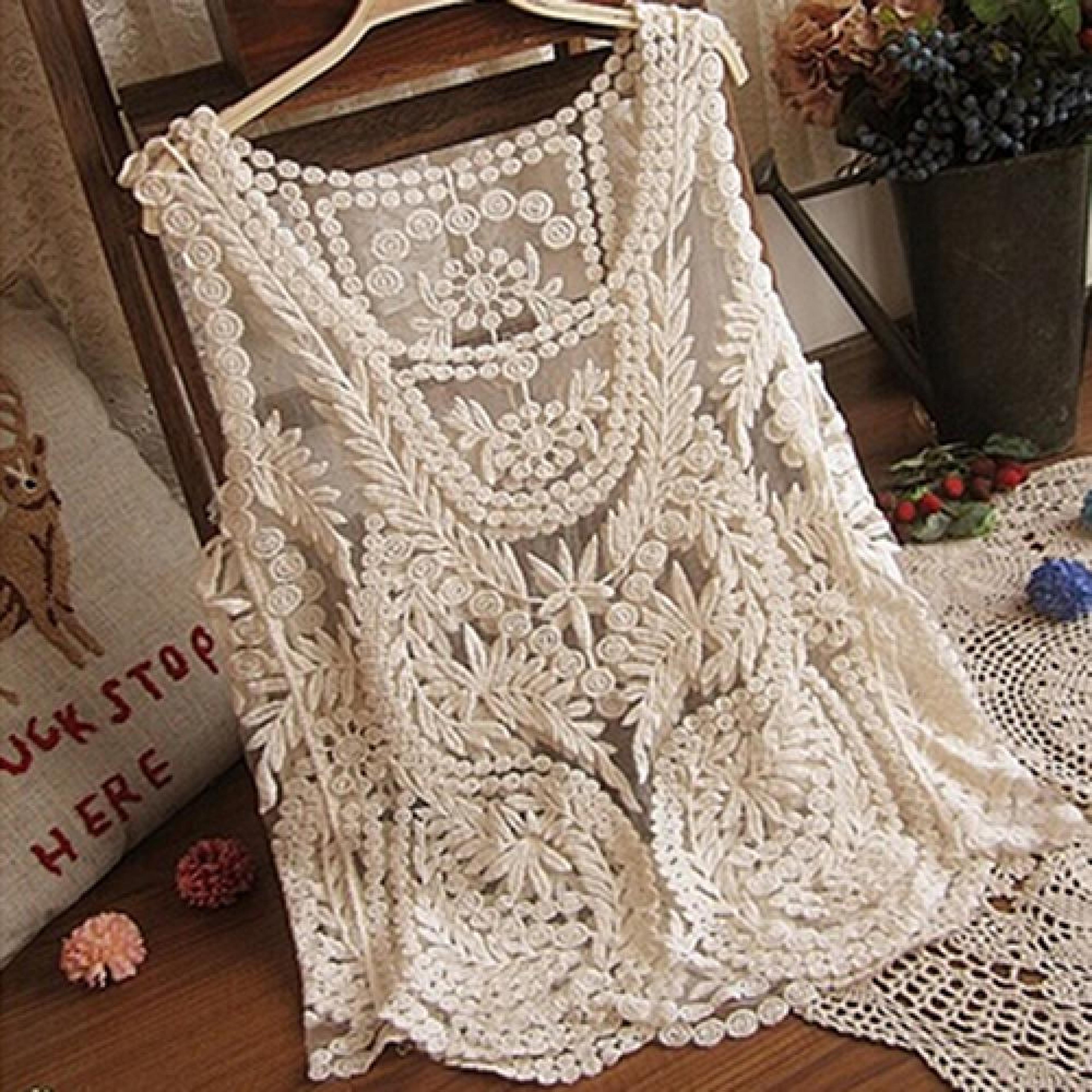 elegance floral crochet lace tank top - sleeveless hollow out boho tee shirt