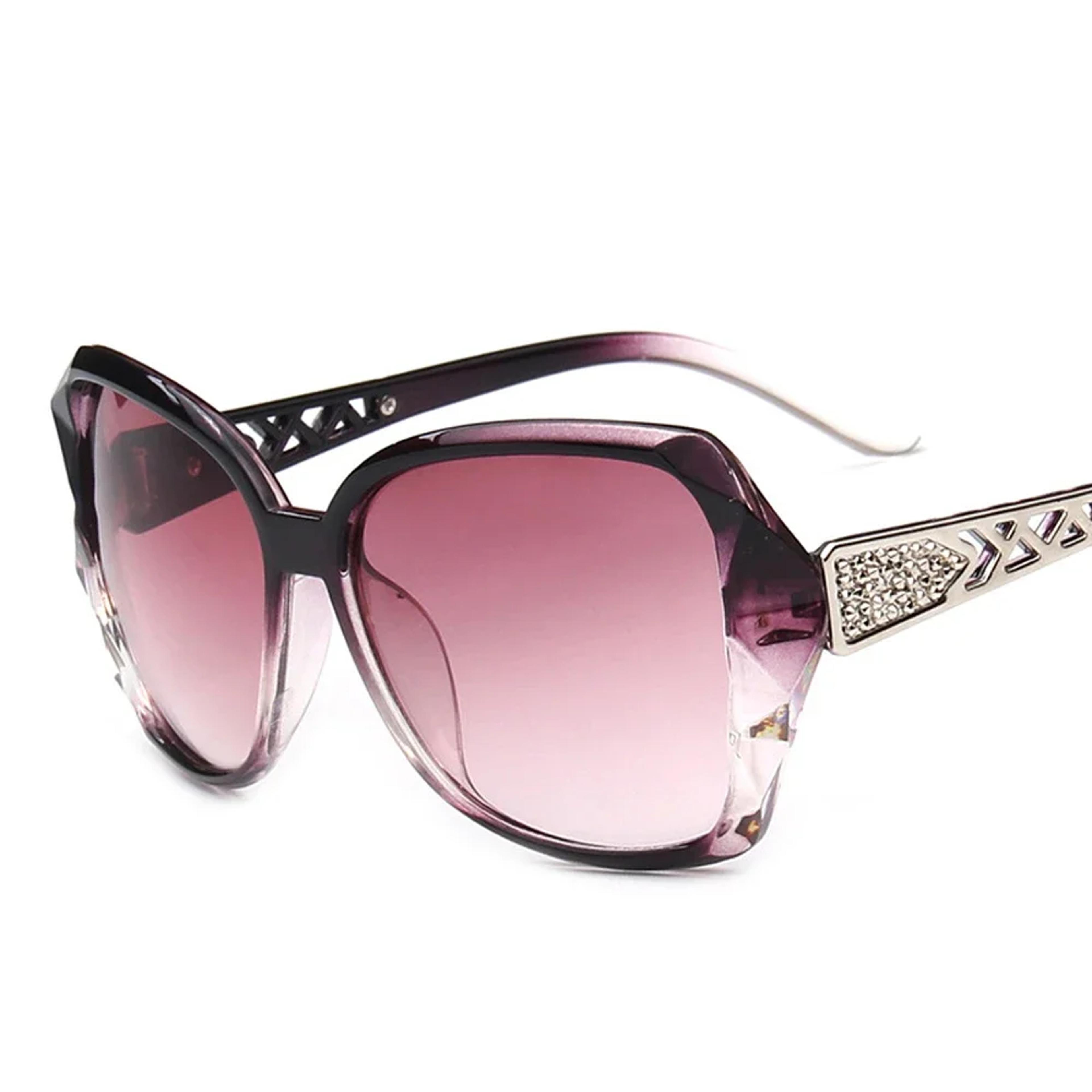 elysian square purple sunglasses luxury oversized mirror shades for women