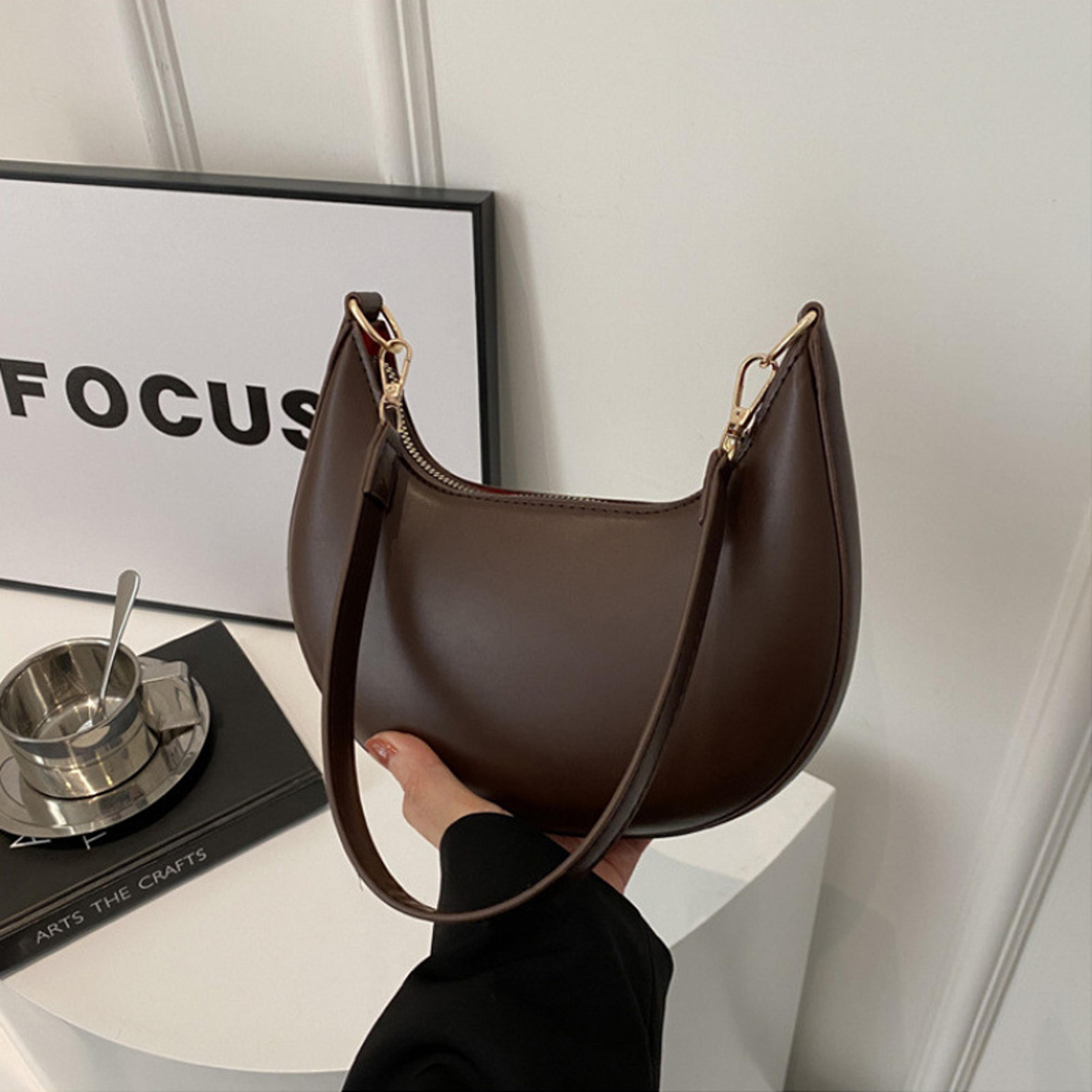 luxury moon shaped shoulder bag for women elegant lady handbag