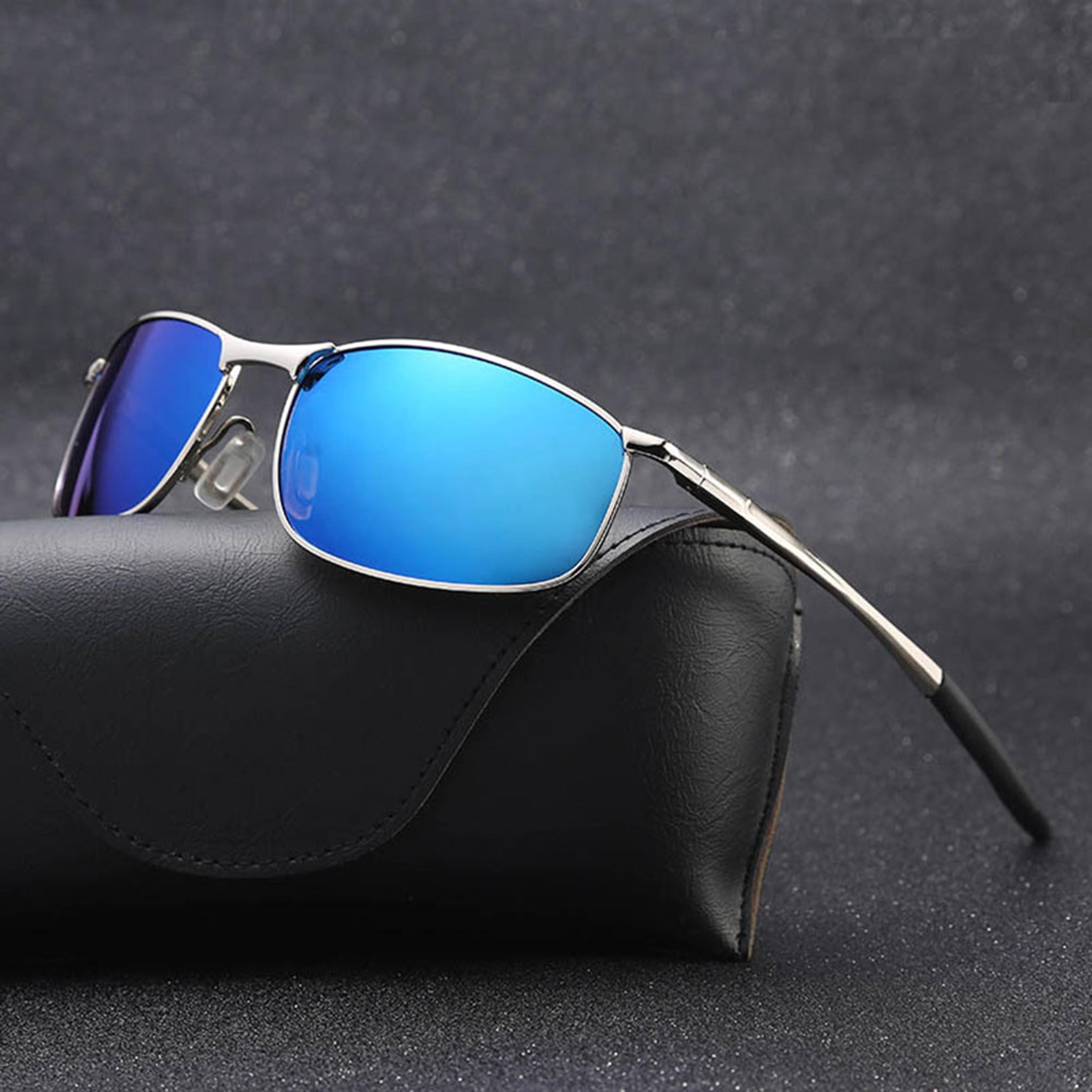 apex classic square men's polarized sunglasses - durable metal frame driving shades