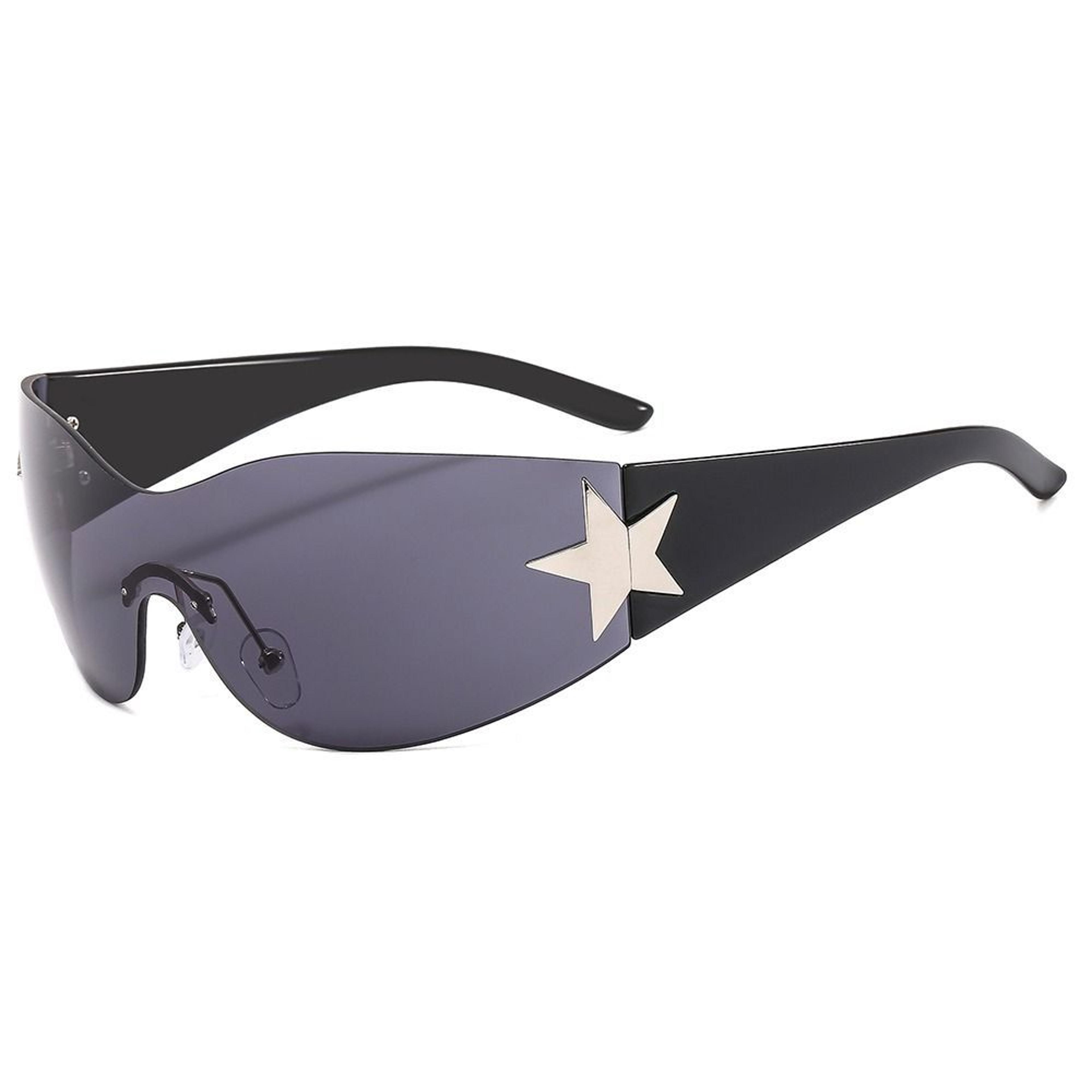 star wrap around sunglasses punk futuristic rave goggles