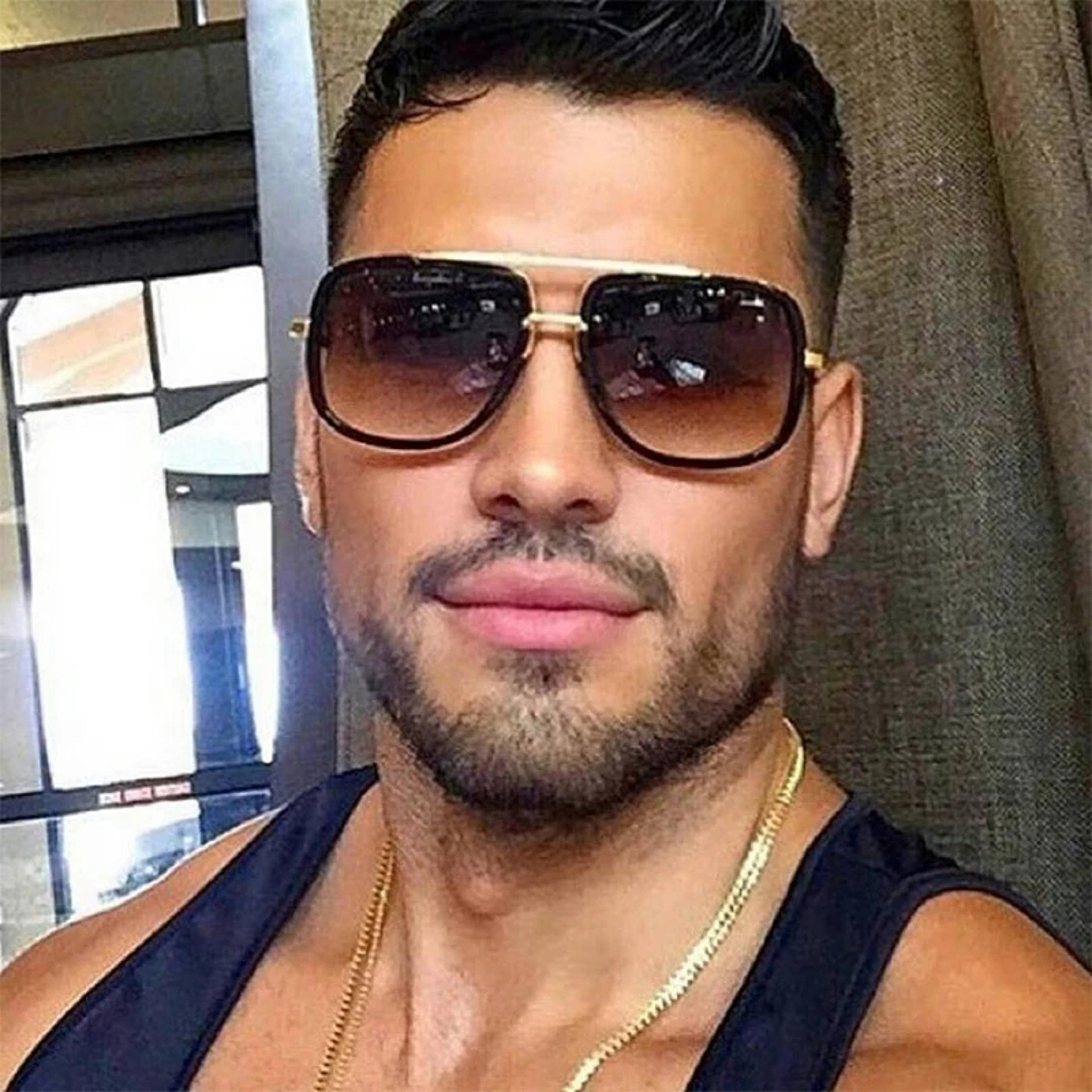 retro vintage oversized square sunglasses - premium metal frame unisex sun glasses