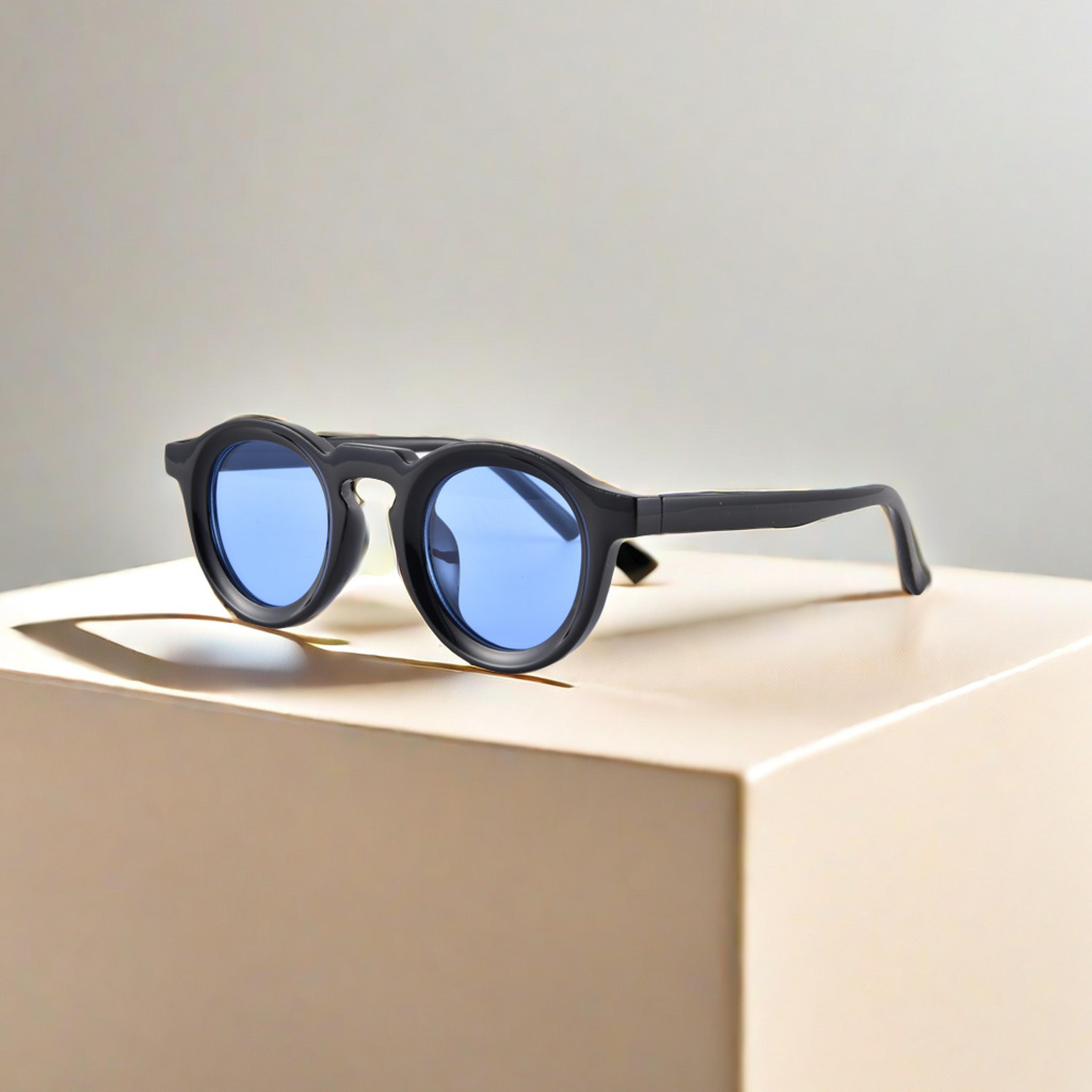 retro punk round clear frame sunglasses
