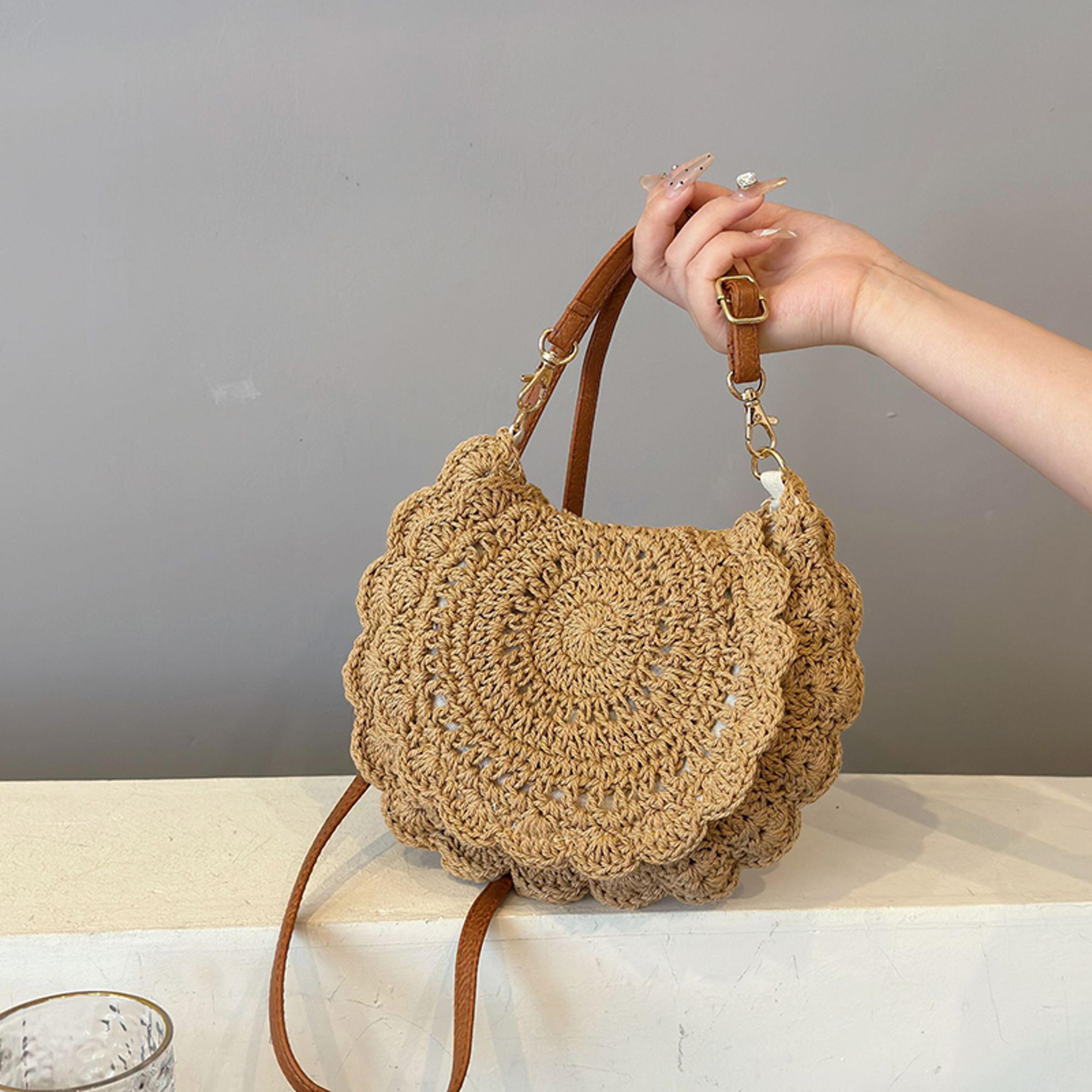 vintage woven summer beach crossbody bag