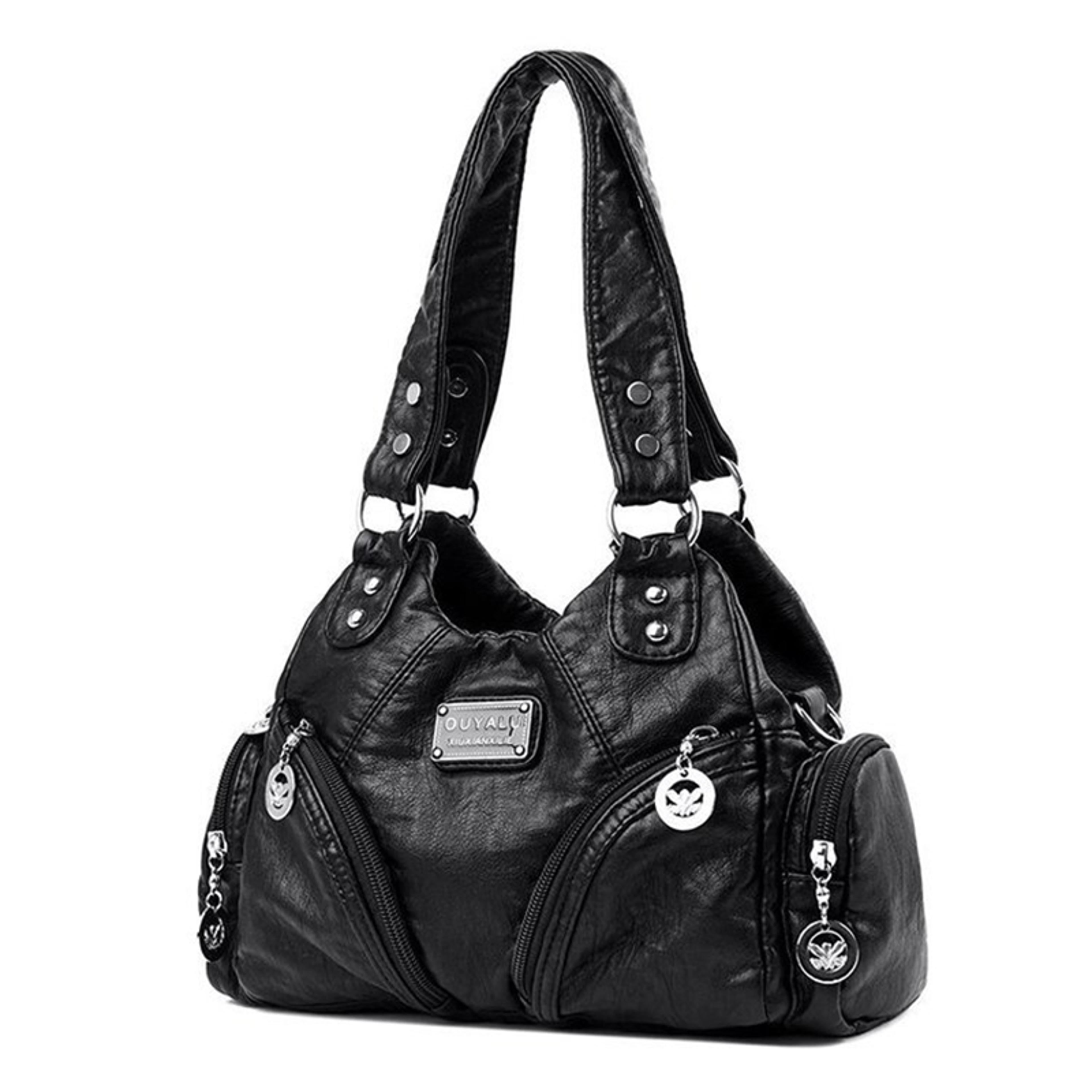 luxury soft pu leather shoulder bag – vintage motorcycle handbag & women's crossbody tote bag