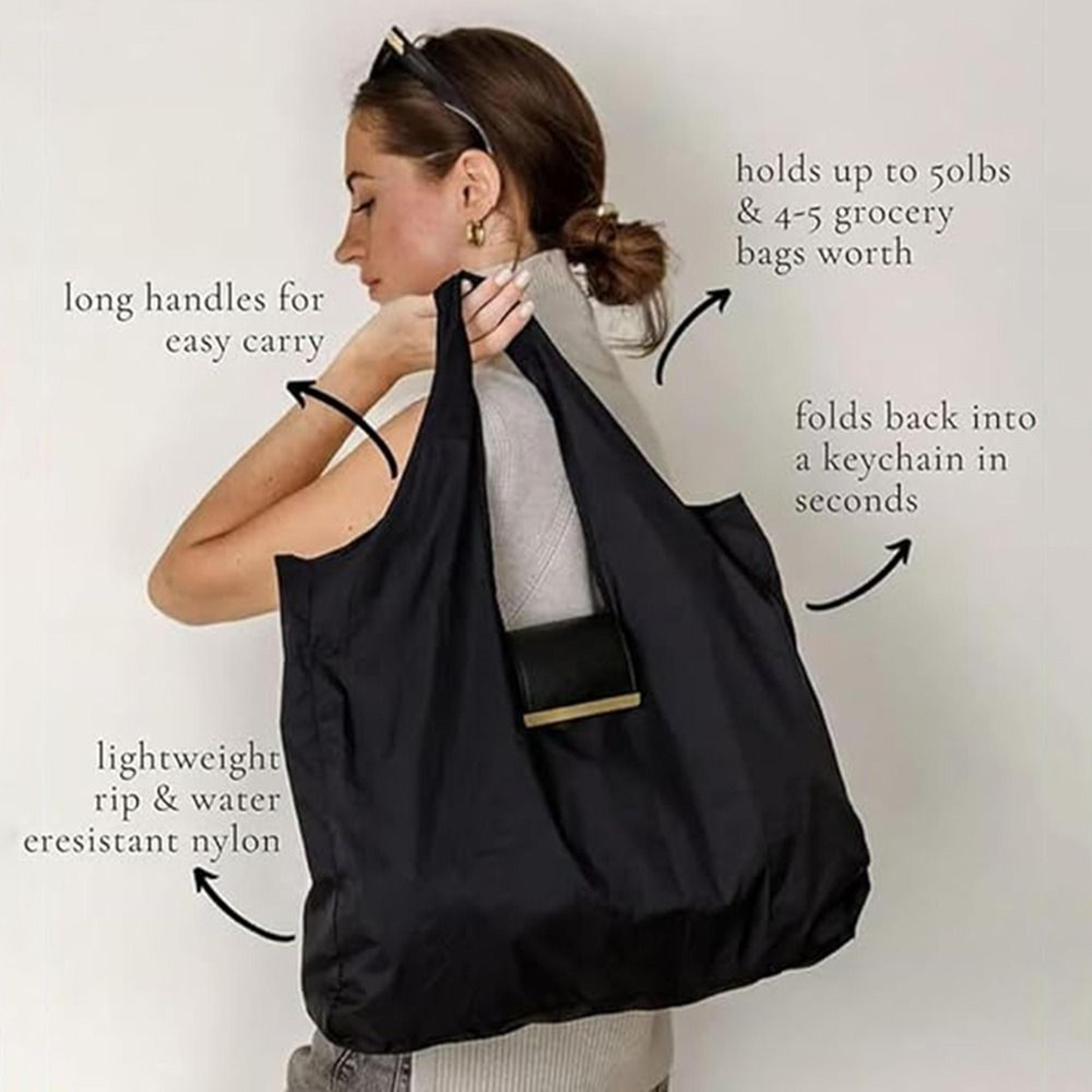 ecoglide foldable keychain shopping bag expandable reusable travel tote