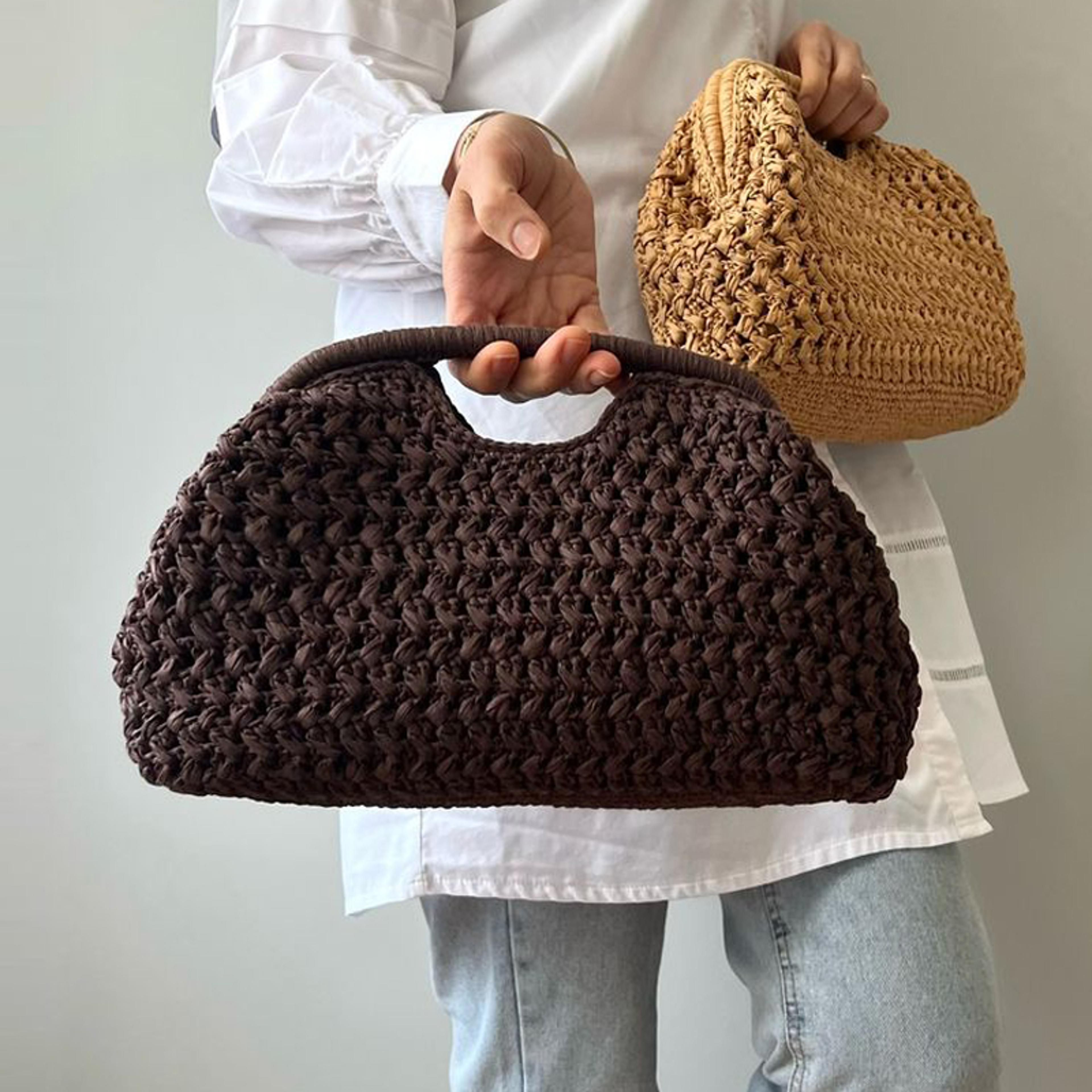 handmade vintage woven straw clutch bag - elegant summer beach handbag and boho evening purse for women
