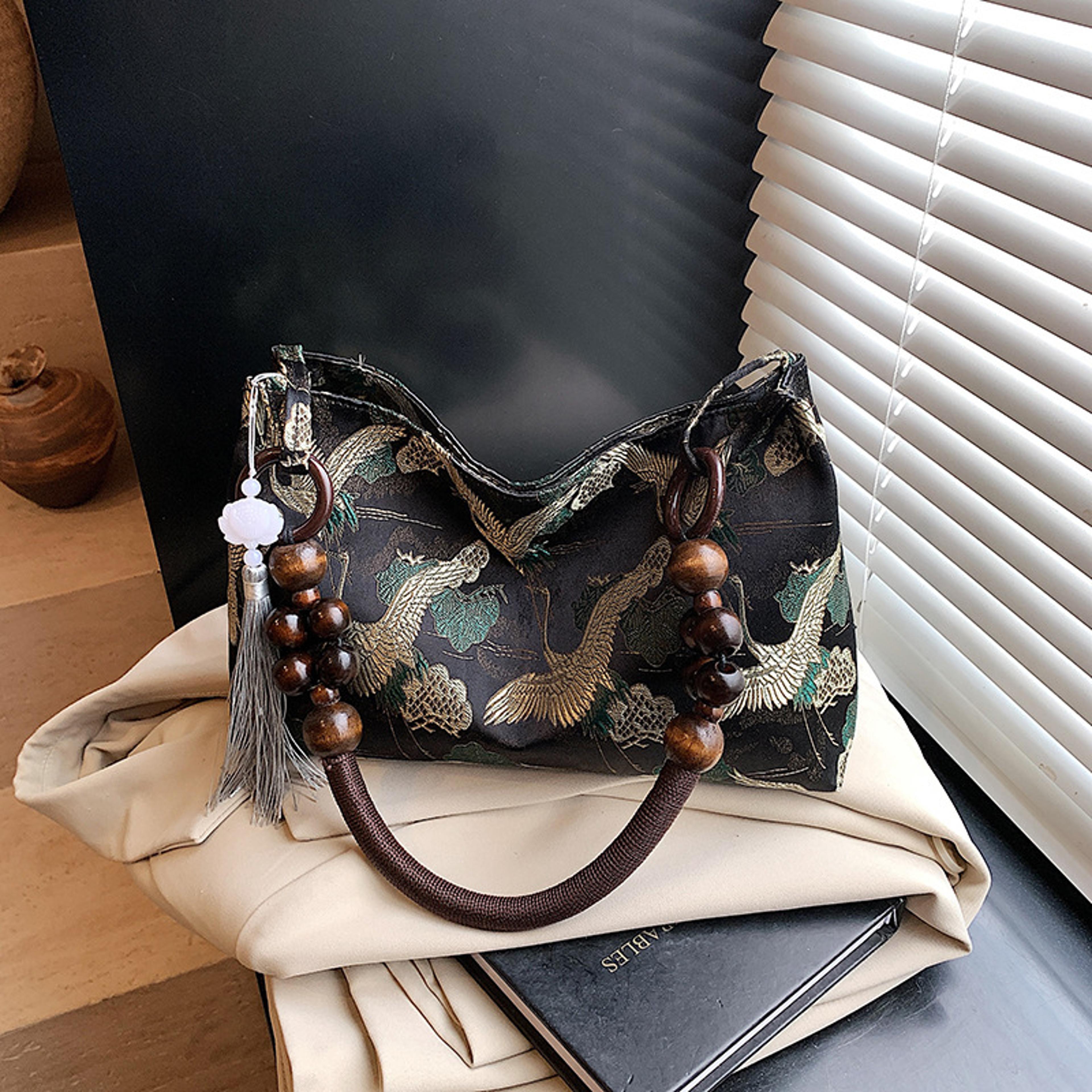 embroidered national style tassel shoulder bag for women