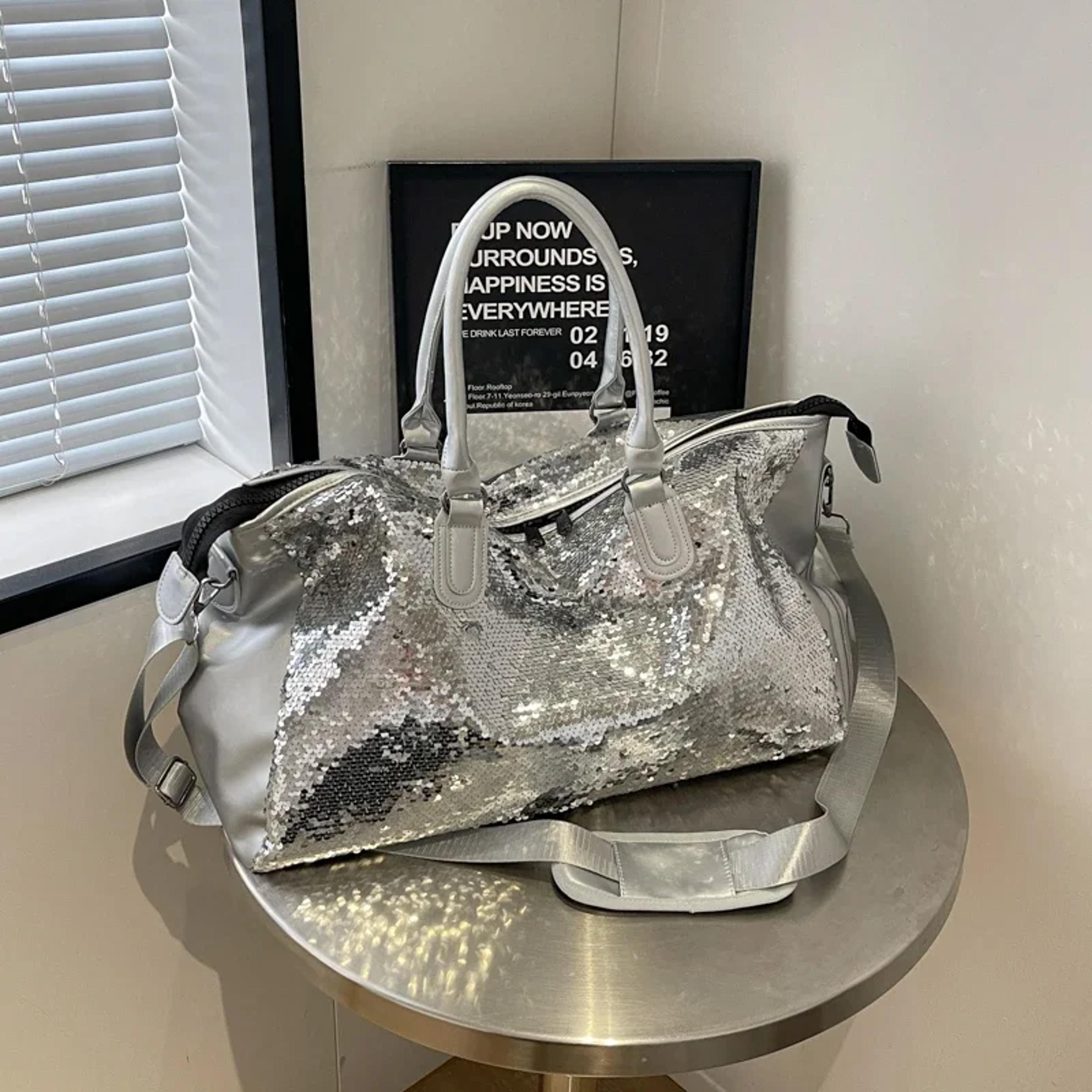 sparkling sequin handbag large capacity shoulder bag and versatile crossbody bag for women