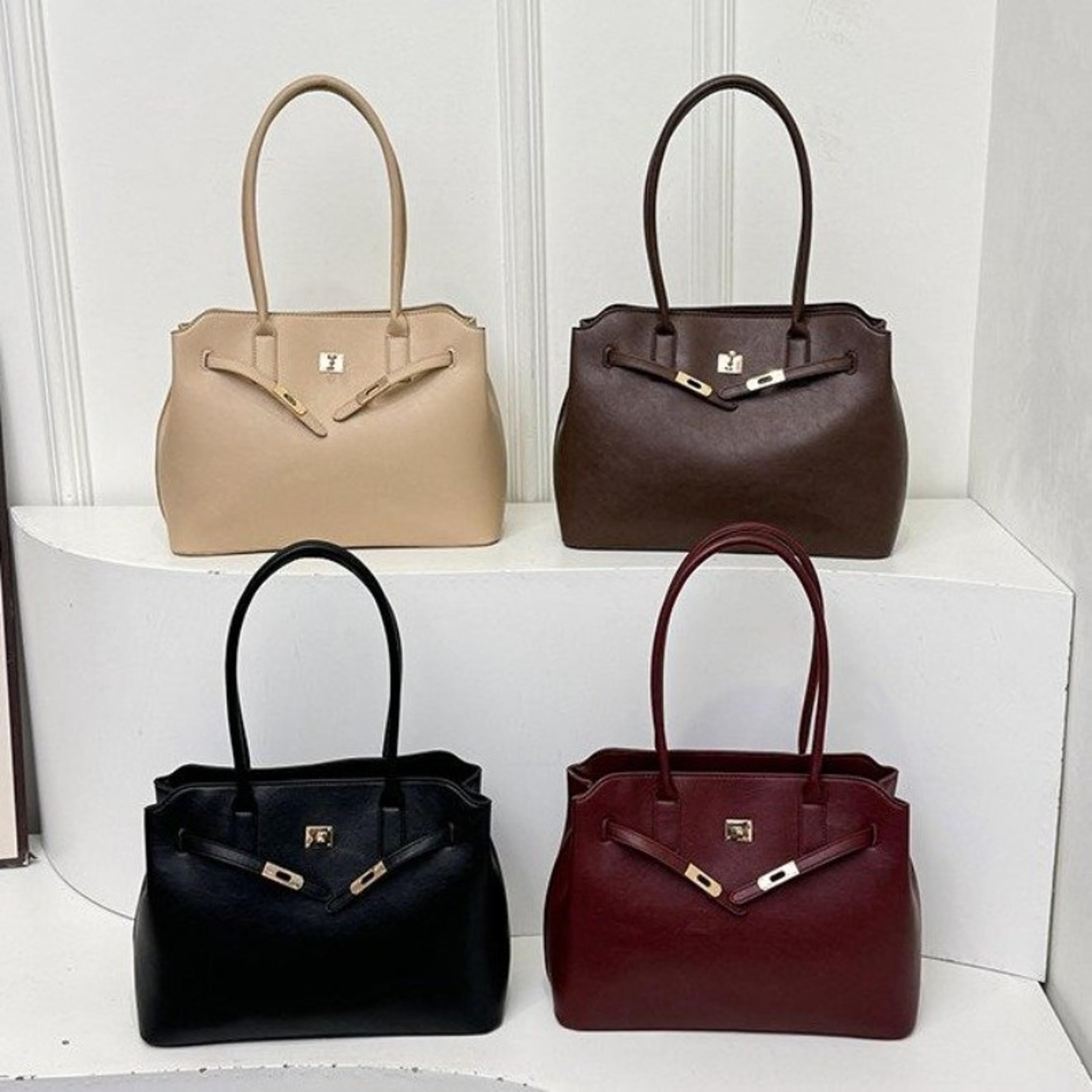 elegant leather tote handbag: luxury minimalist diaper bag and designer satchel for modern moms