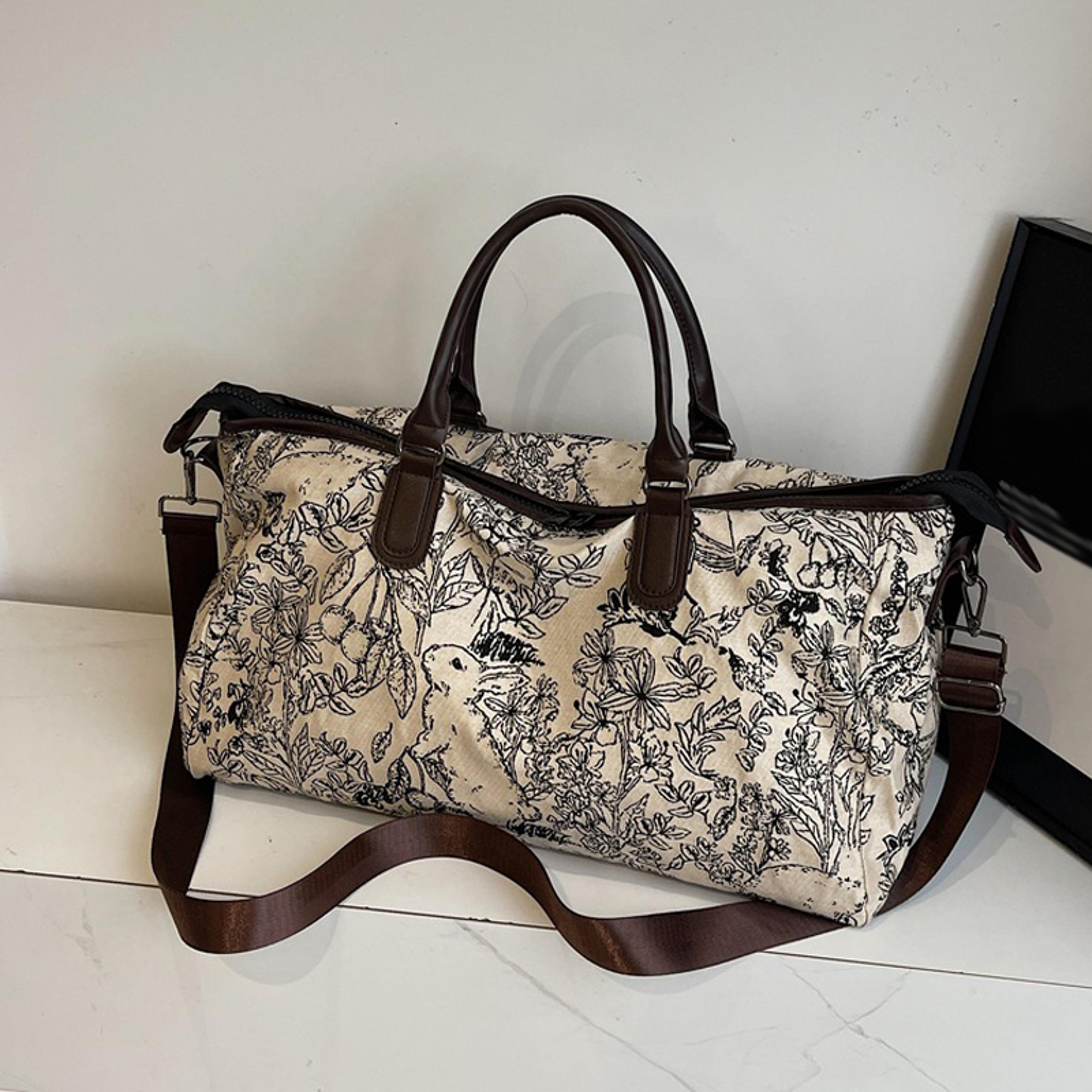 retro lightweight women's travel duffel bag – versatile weekender gym bag and carry on luggage