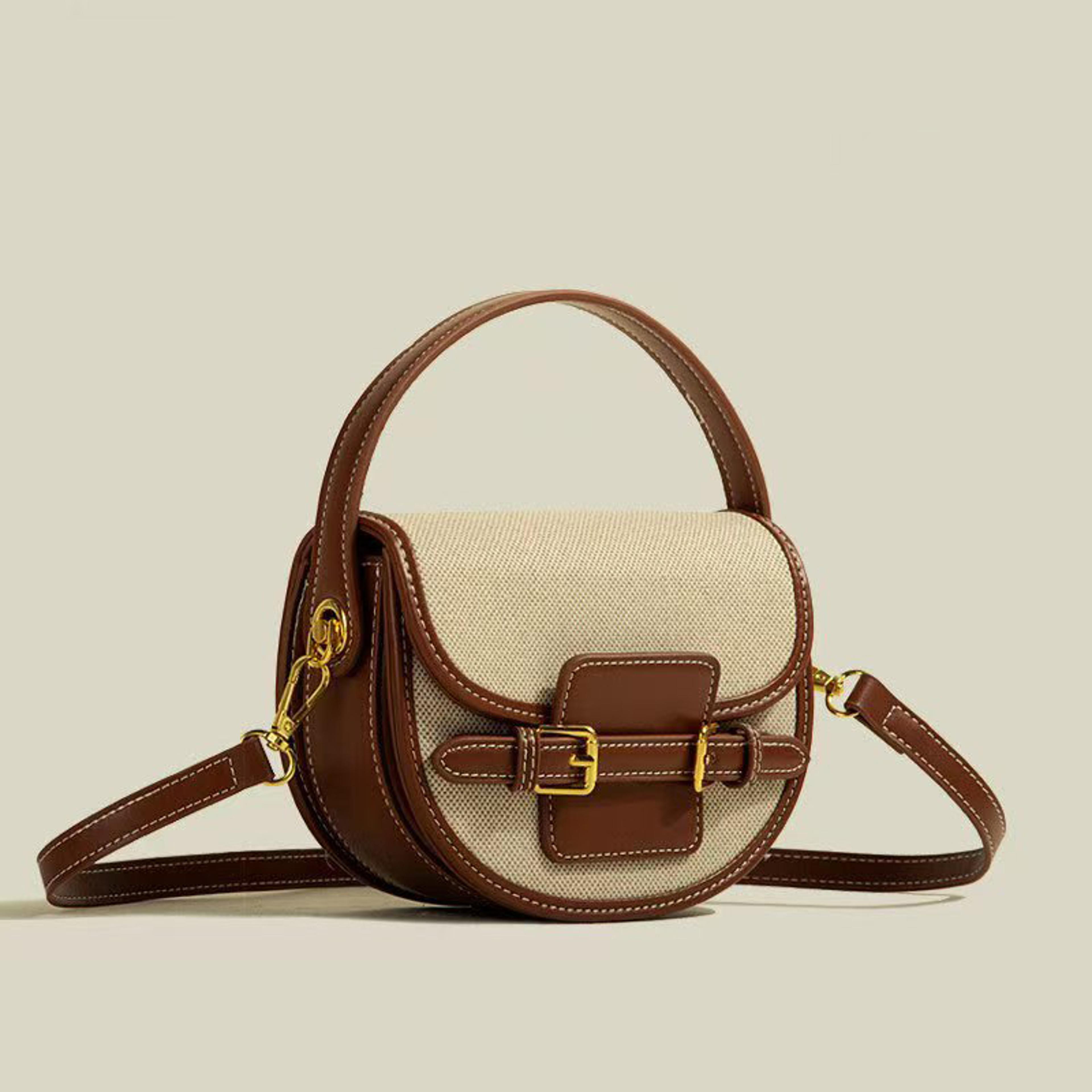 retro splicing handbag: stylish vintage inspired saddle bag & versatile crossbody bag for women