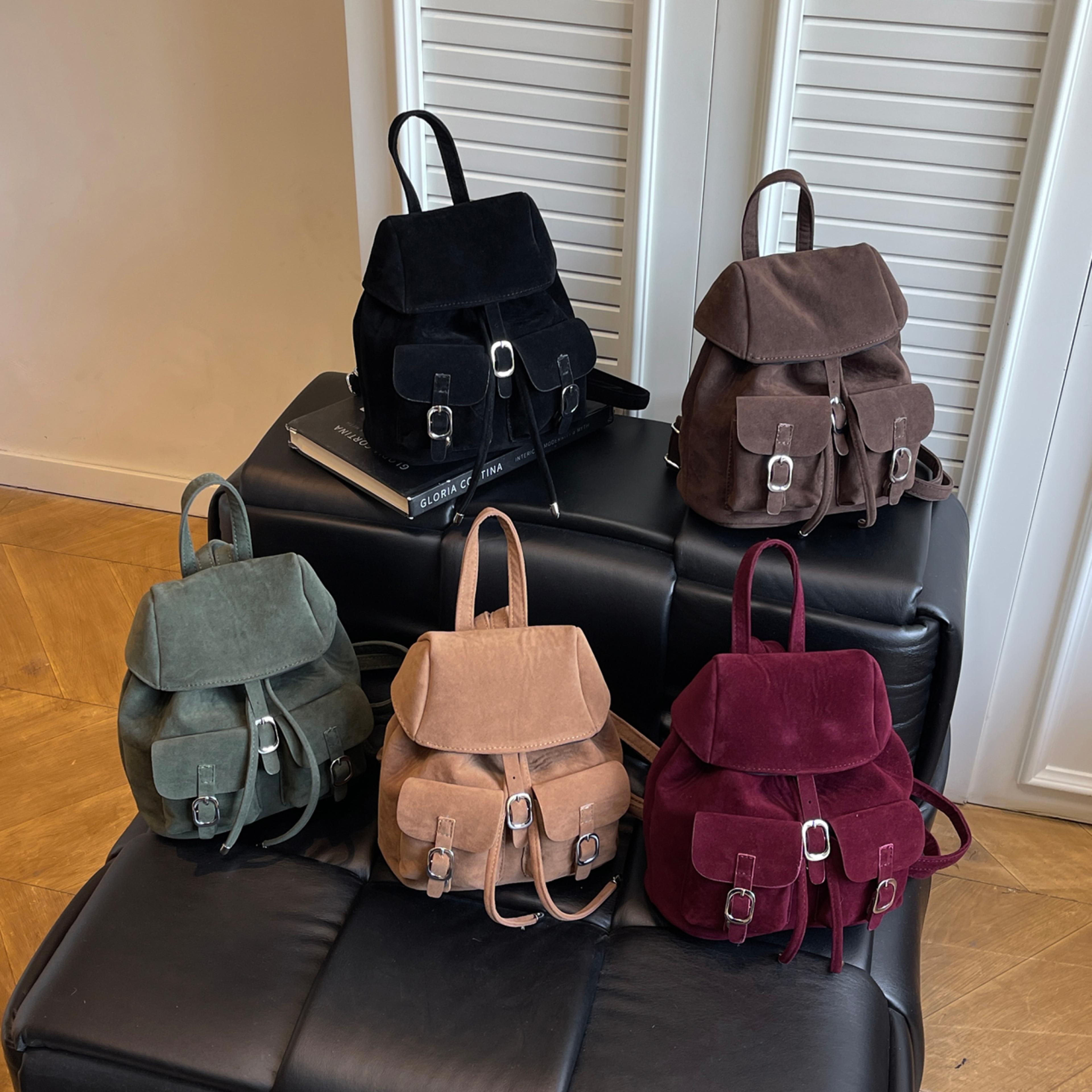 vintage nubuck leather anti-theft backpack for women – casual convertible shoulder bag and travel handbag