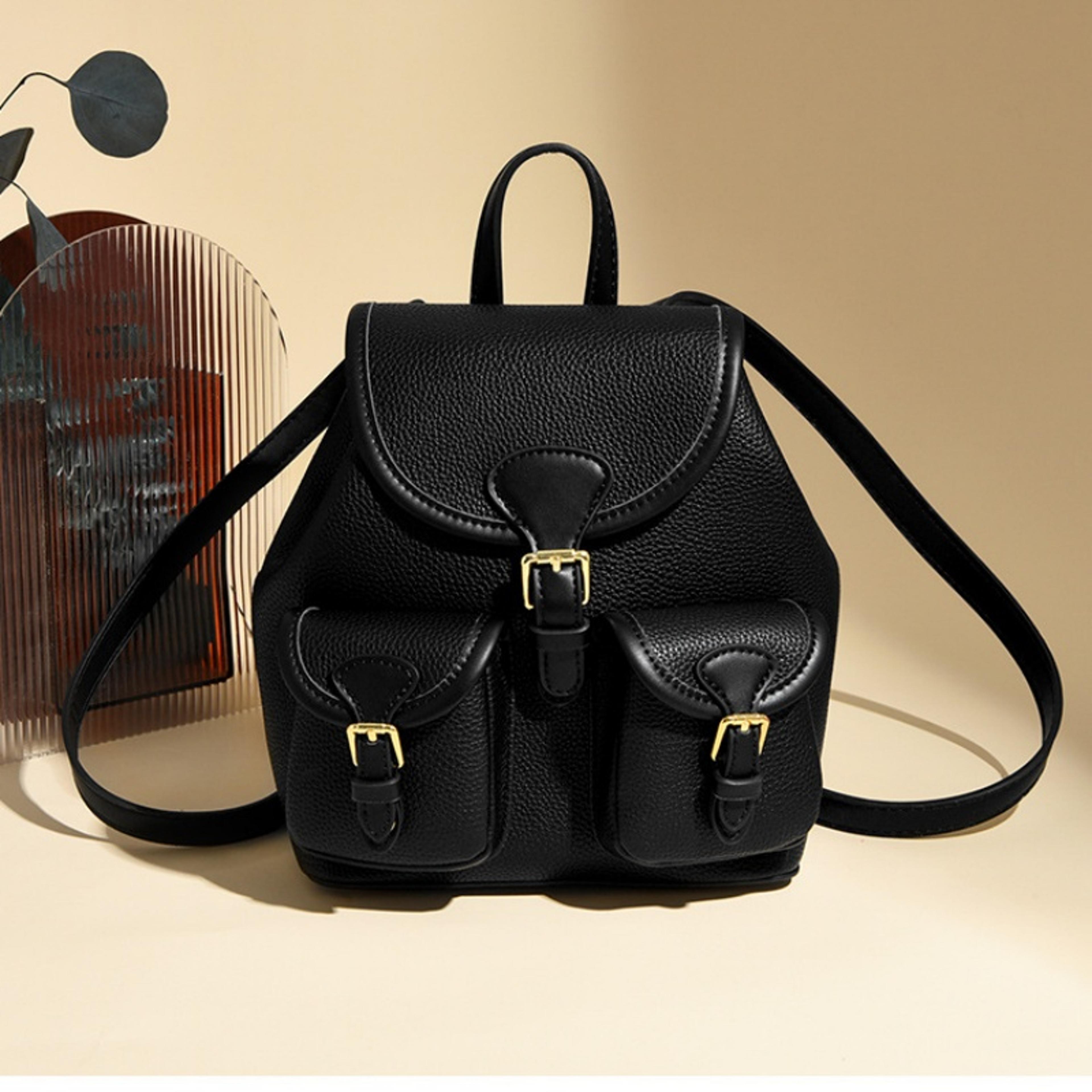 premium women's fashion backpack, soft pu leather casual travel bag & multifunctional college daypack