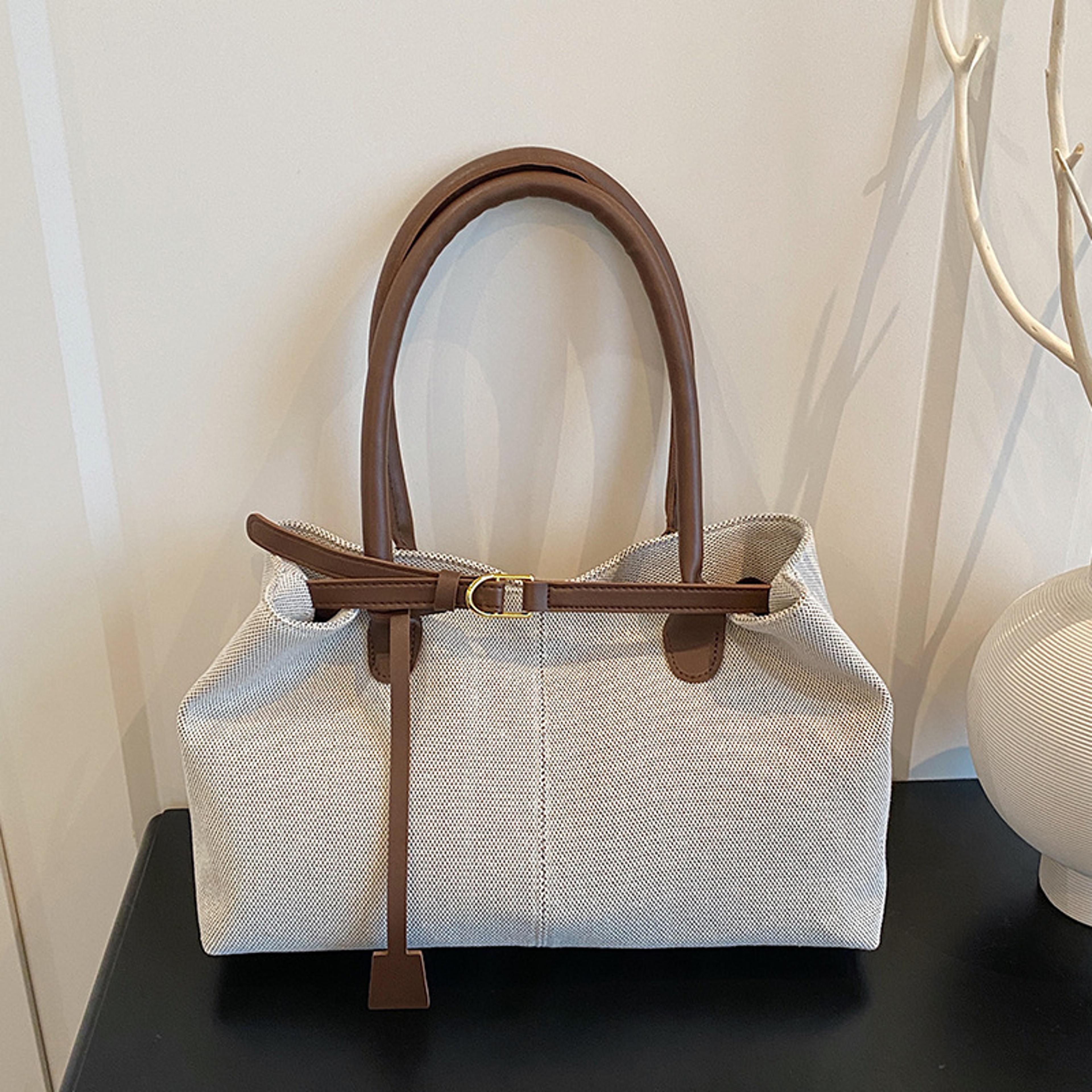 vintage-inspired large capacity shoulder tote bag for commuting and travel