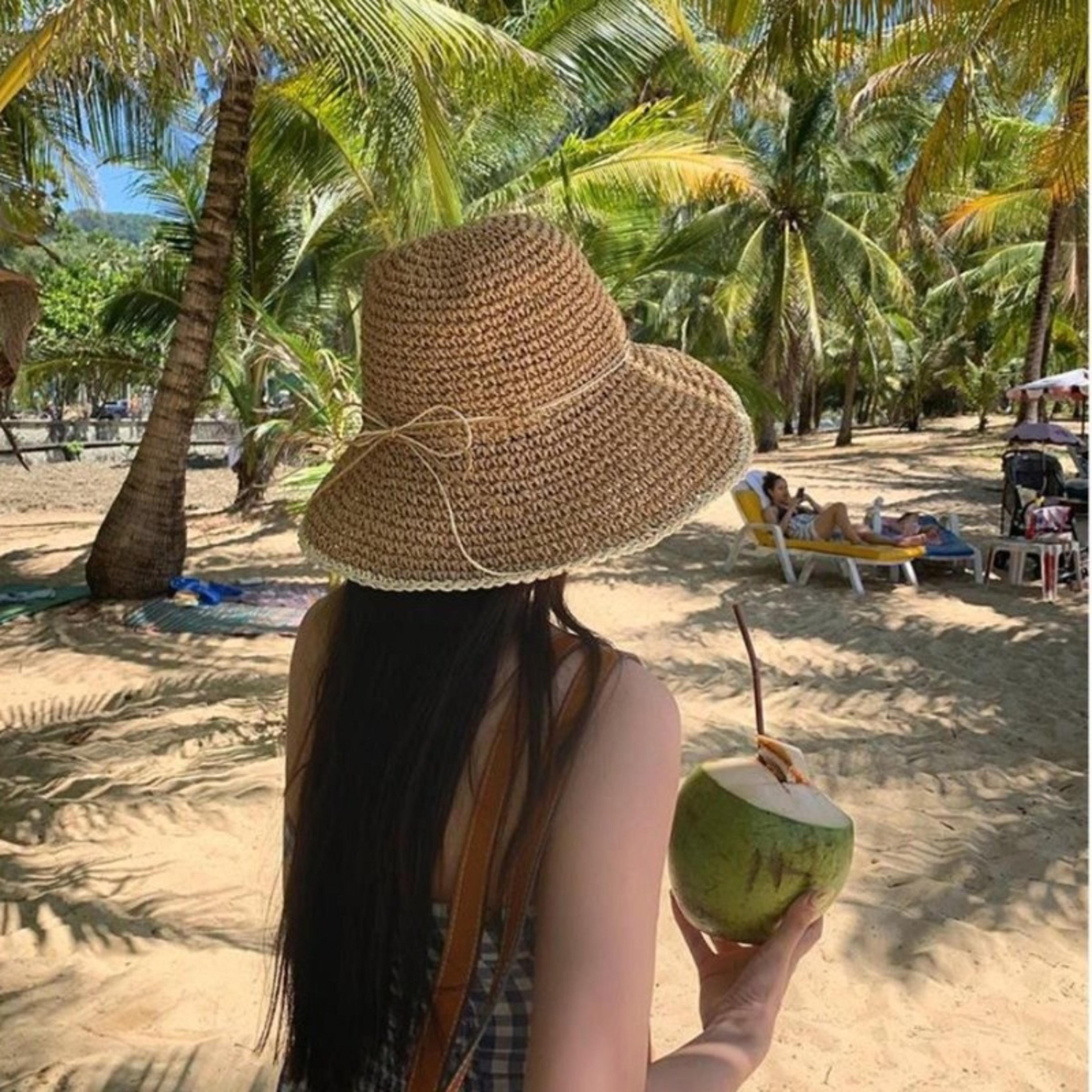hand woven wide brim straw sun hat for women summer beach visor