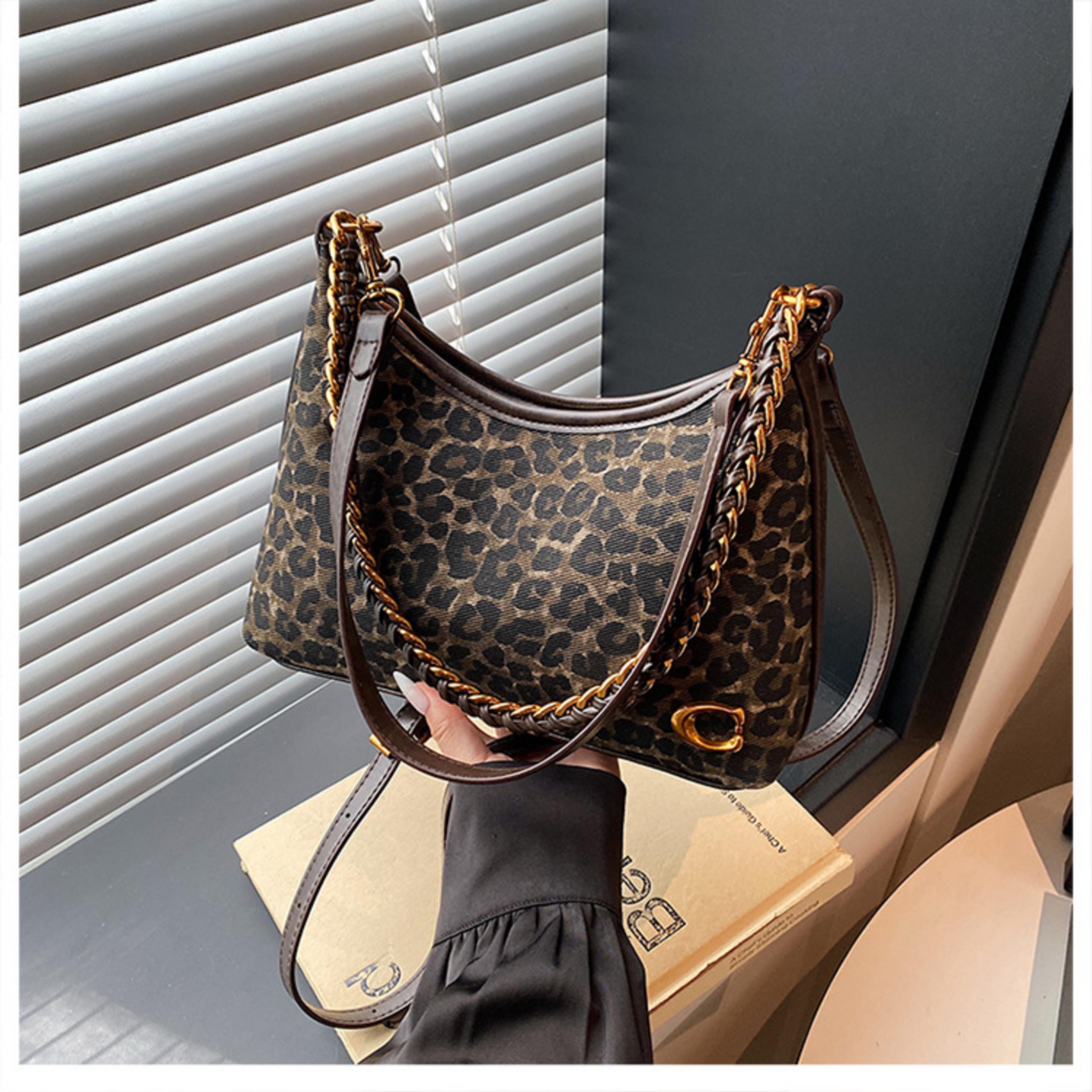 leopard print chain bag shoulder crossbody handbag