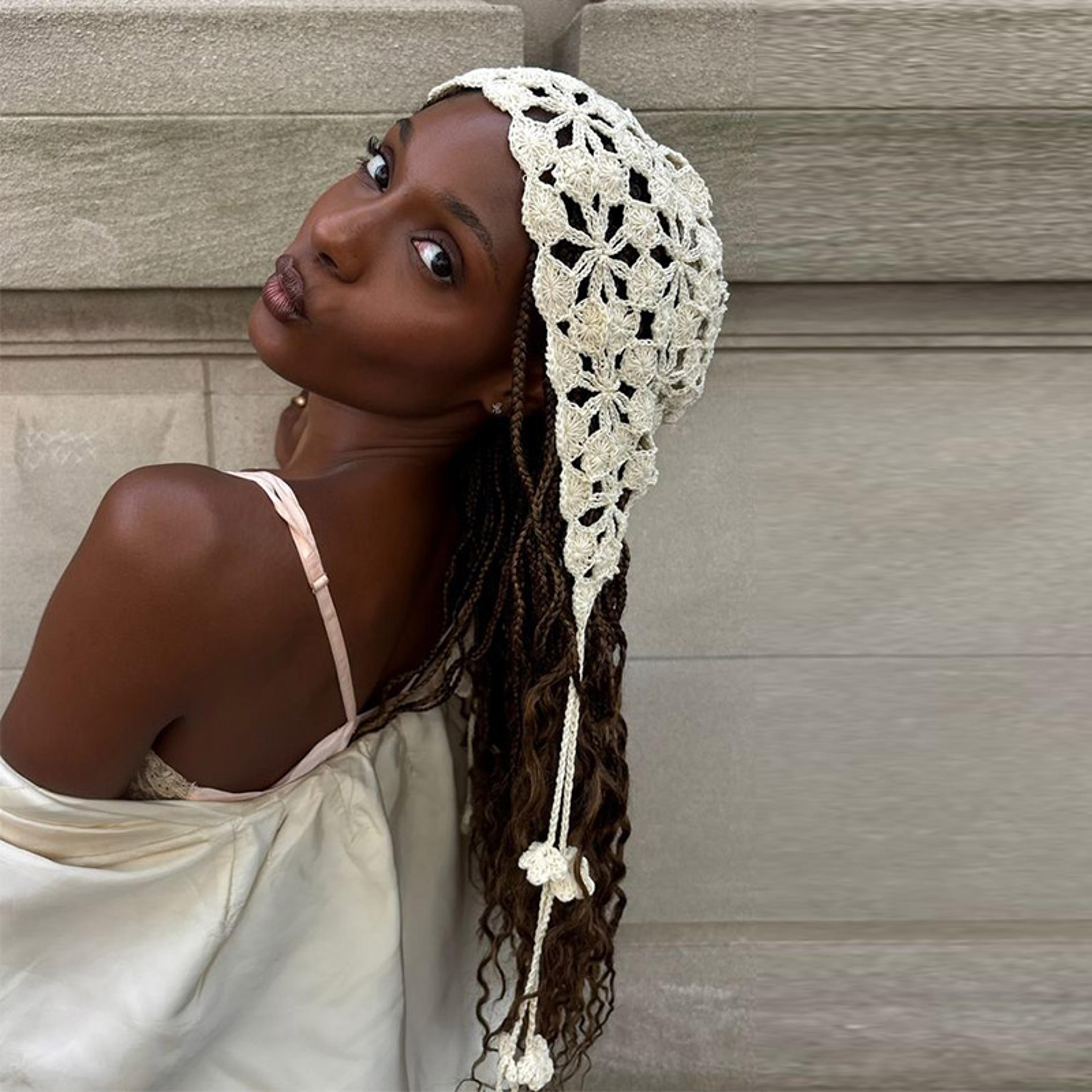 handmade crochet flower beanie: breathable bohemian style summer hat for women