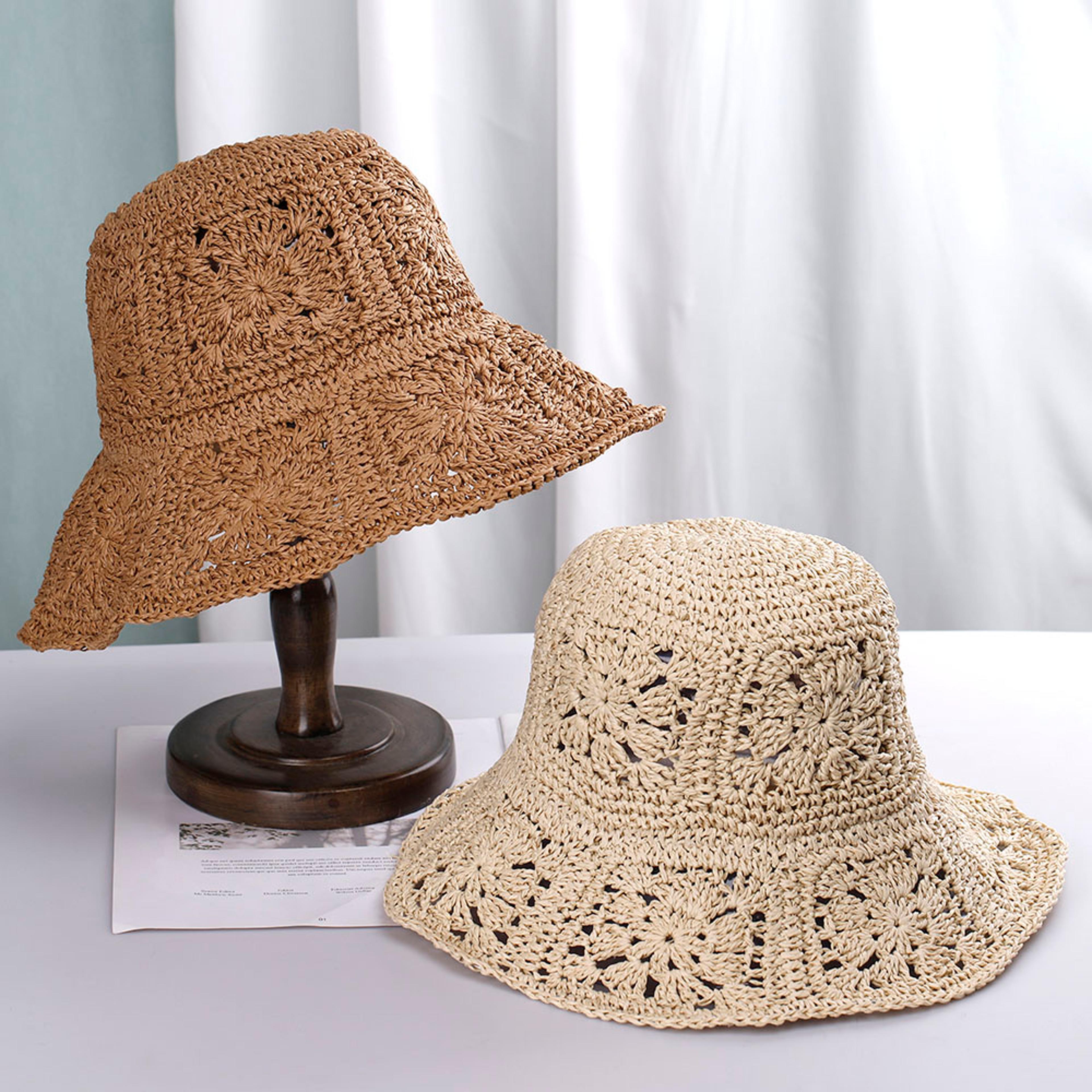 women's straw bucket hat: packable summer sun hat for uv protection & beach vacation style
