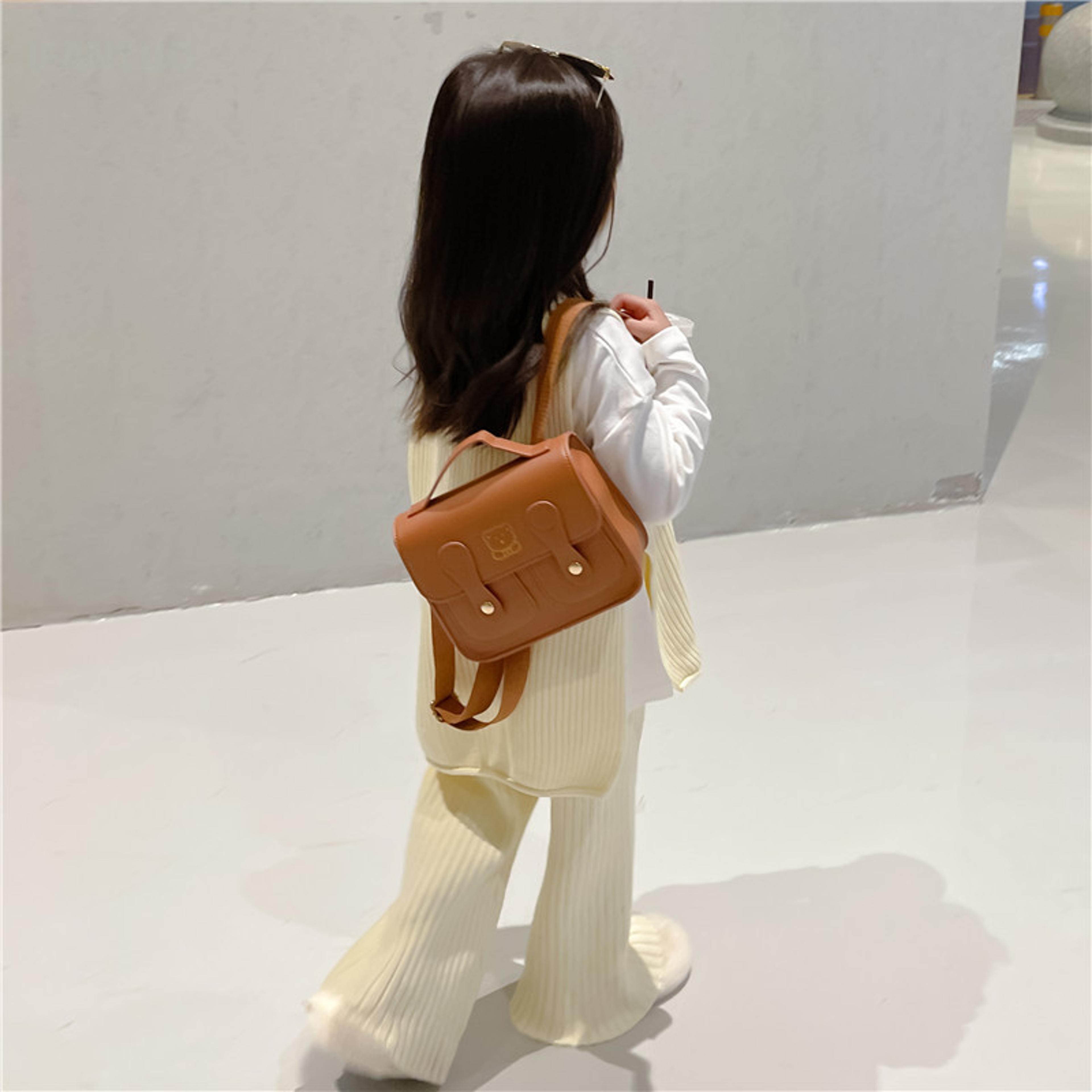 premium kids leather backpack for kindergarten and school students
