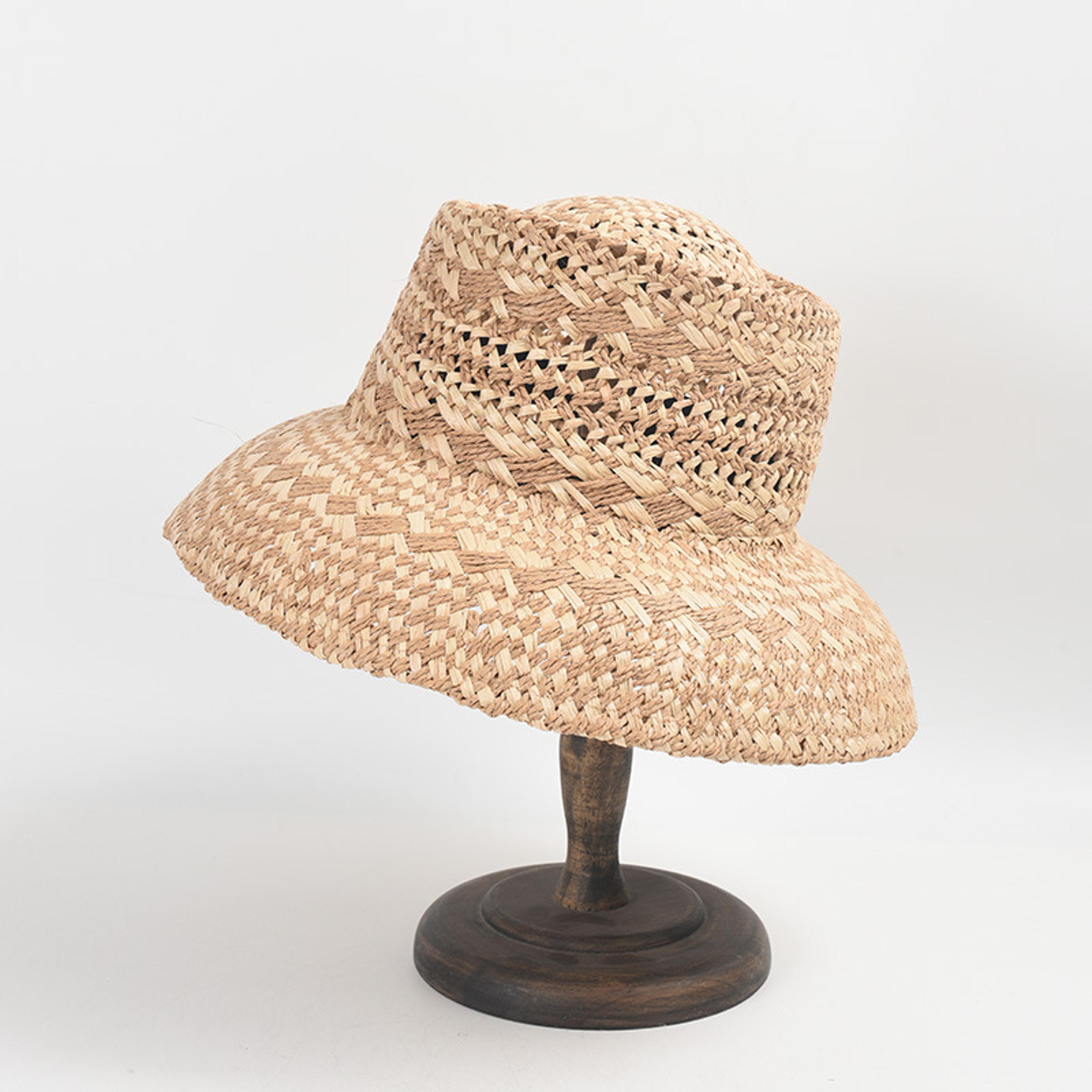french style women vintage straw cloche hat – handmade breathable summer beach hat