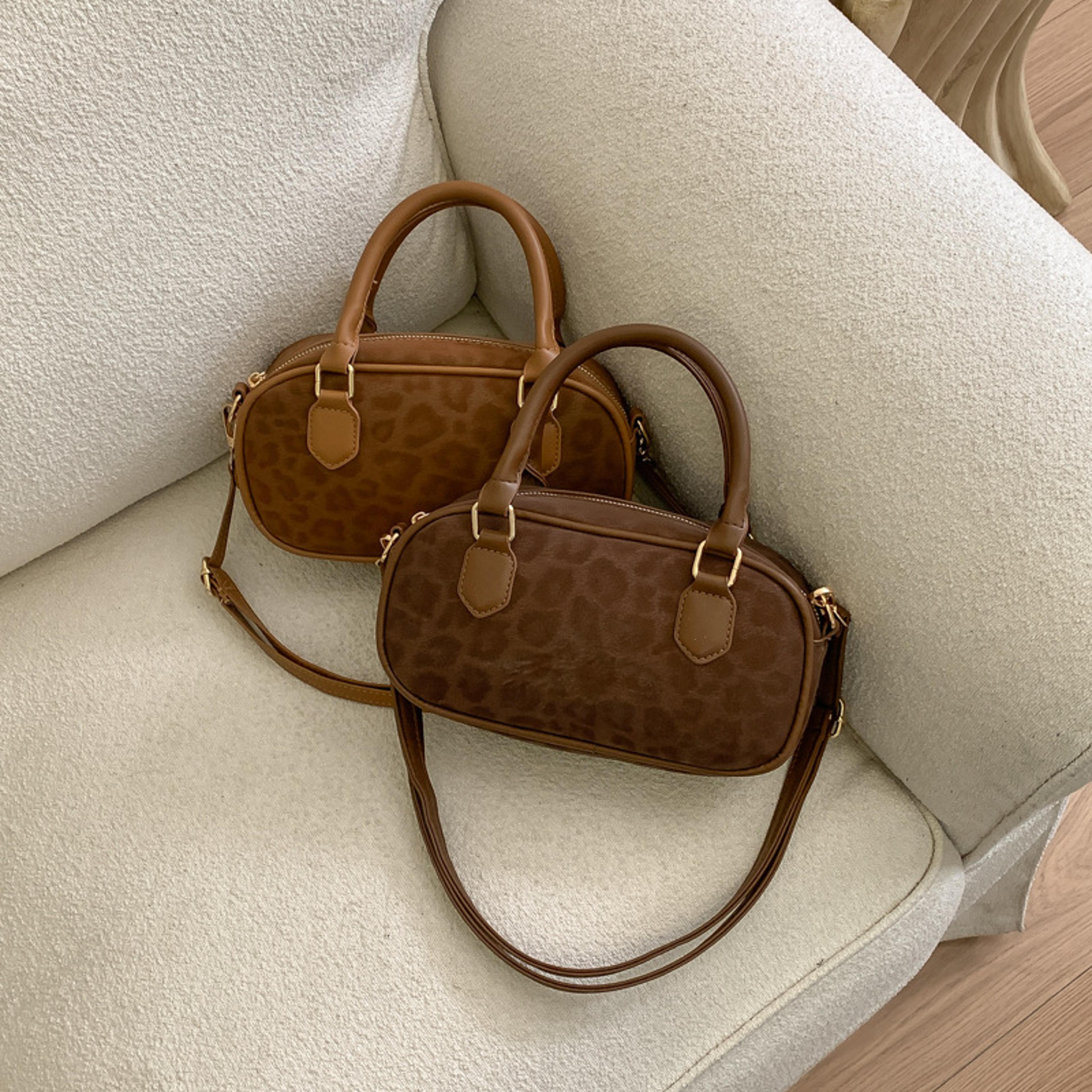 classic leopard print bowling bag: luxury crossbody bag for women