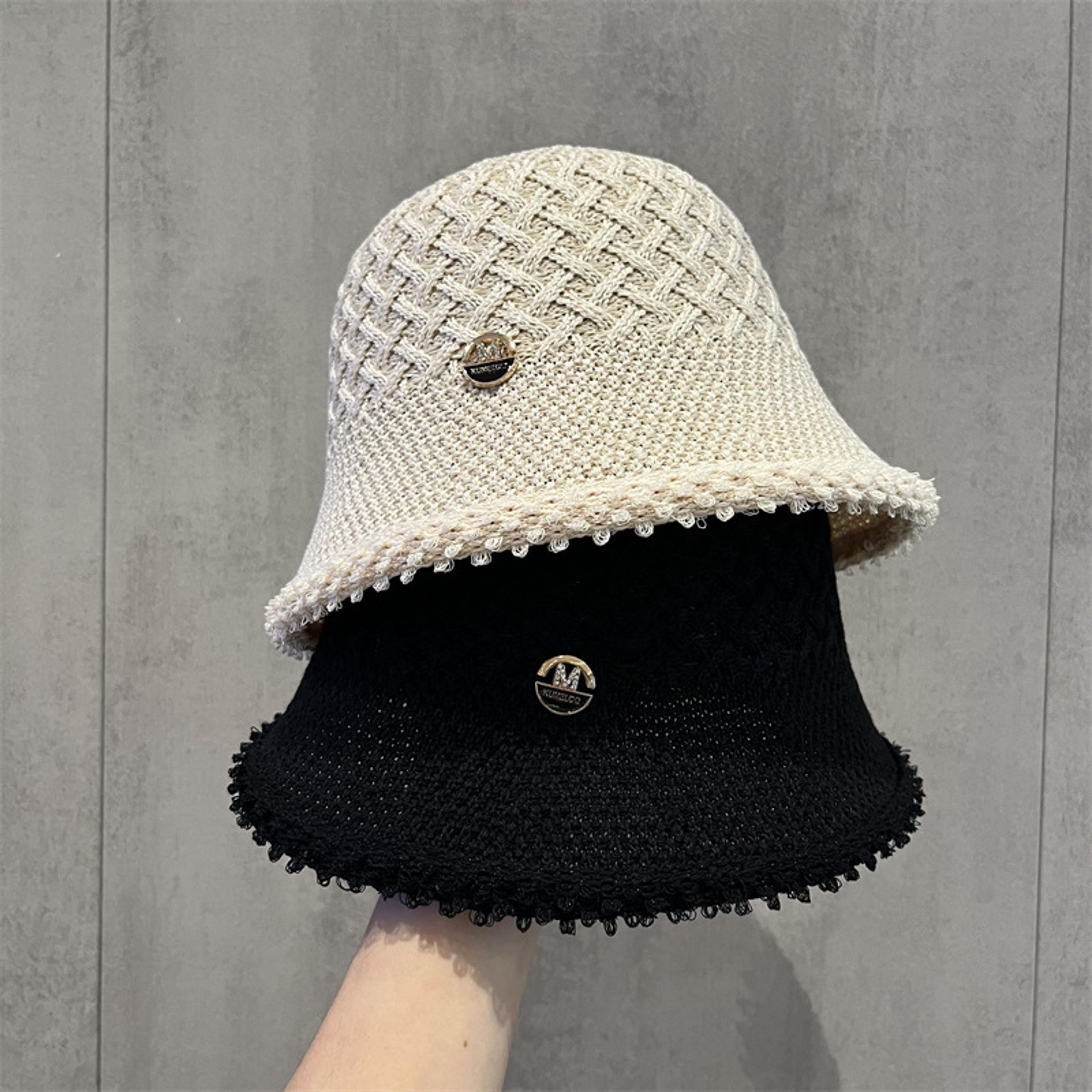 japanese minimalist crochet fisherman hat: breathable foldable summer bucket hat for sun protection