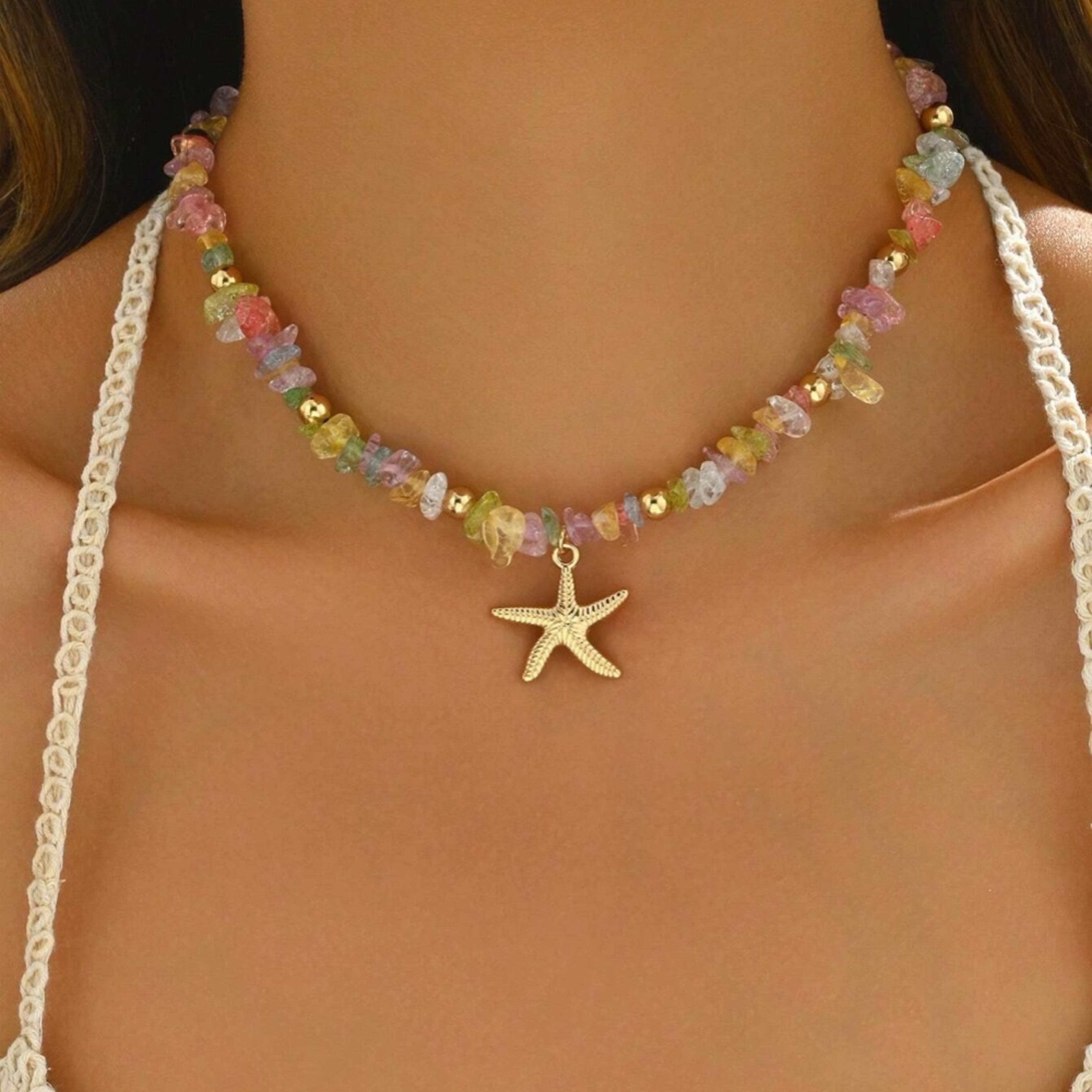 boho seashell necklace for women – natural ocean inspired summer beach jewelry with adjustable fit