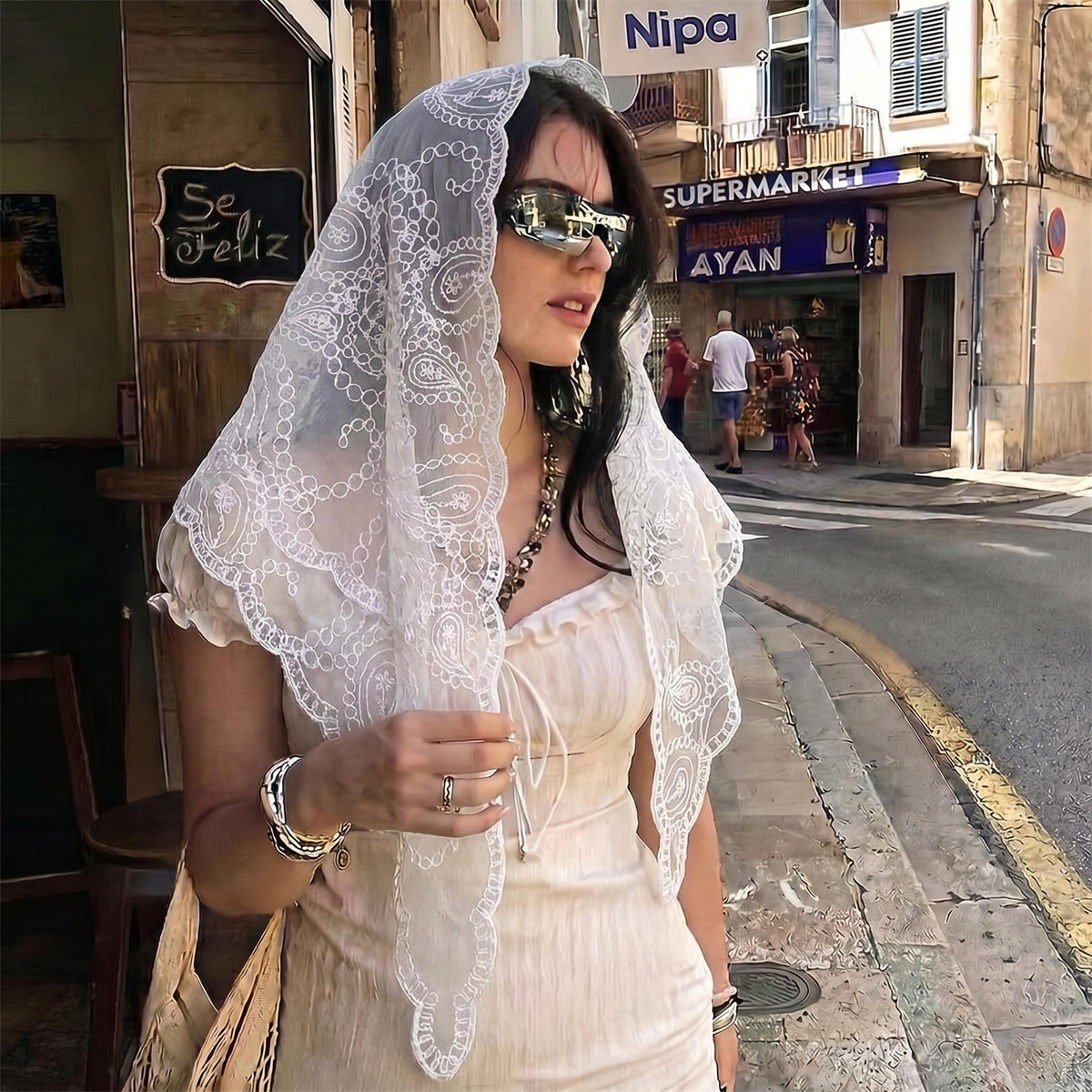elegant floral lace wedding shawl with tassels – breathable bridal wrap & evening scarf