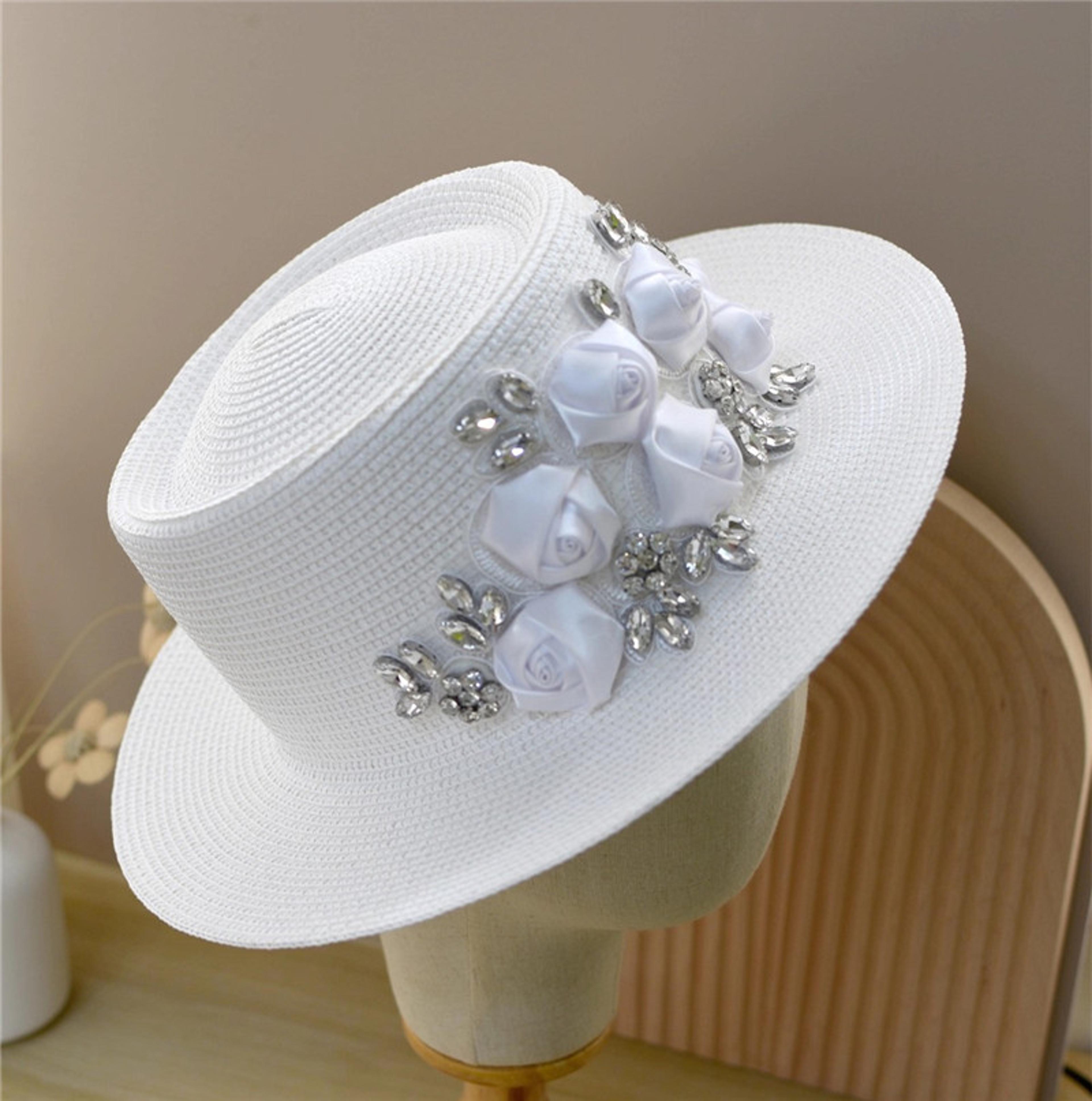 elegant floral straw fedora for women