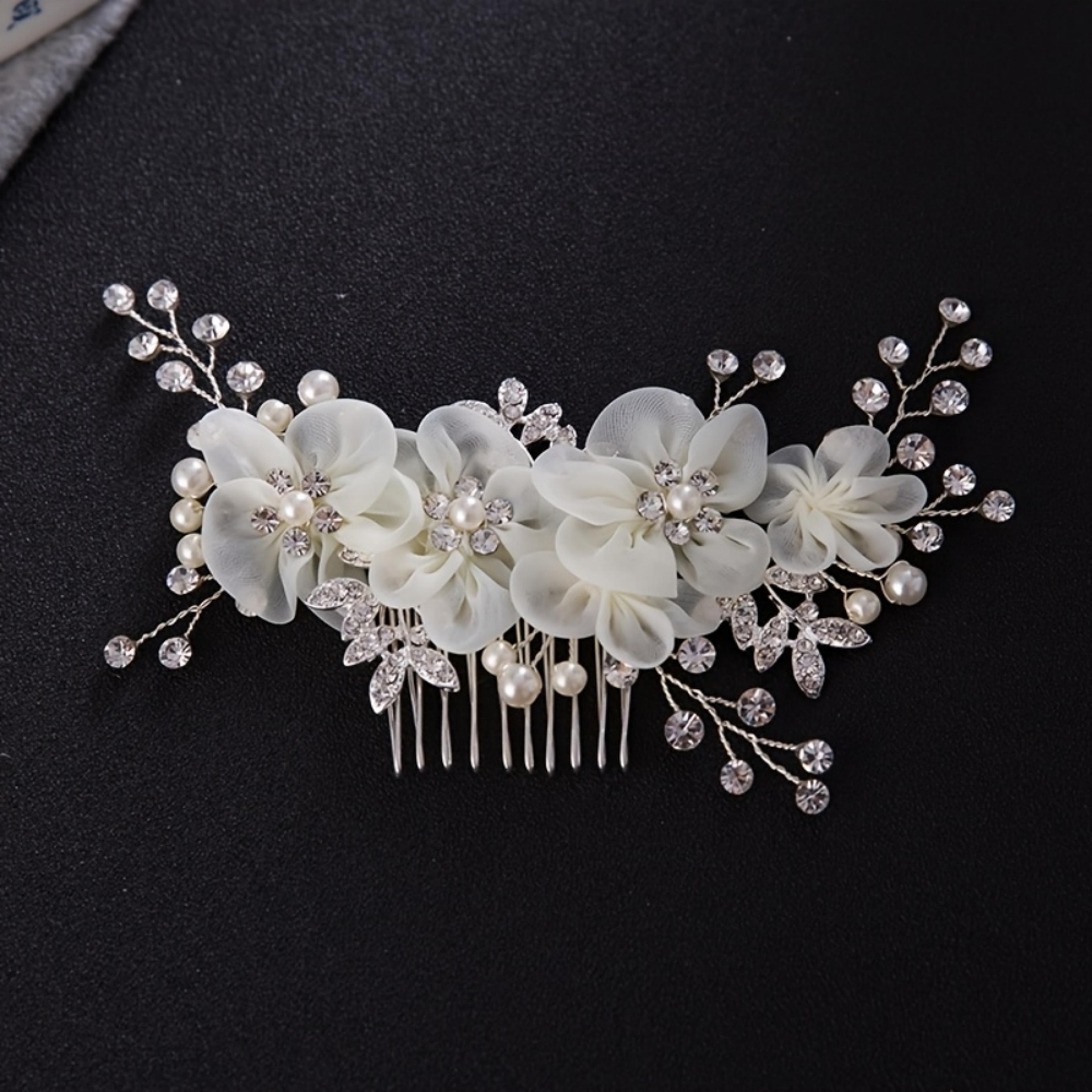 elegant pearl rhinestone wedding hair comb bridal headpiece for formal occasions